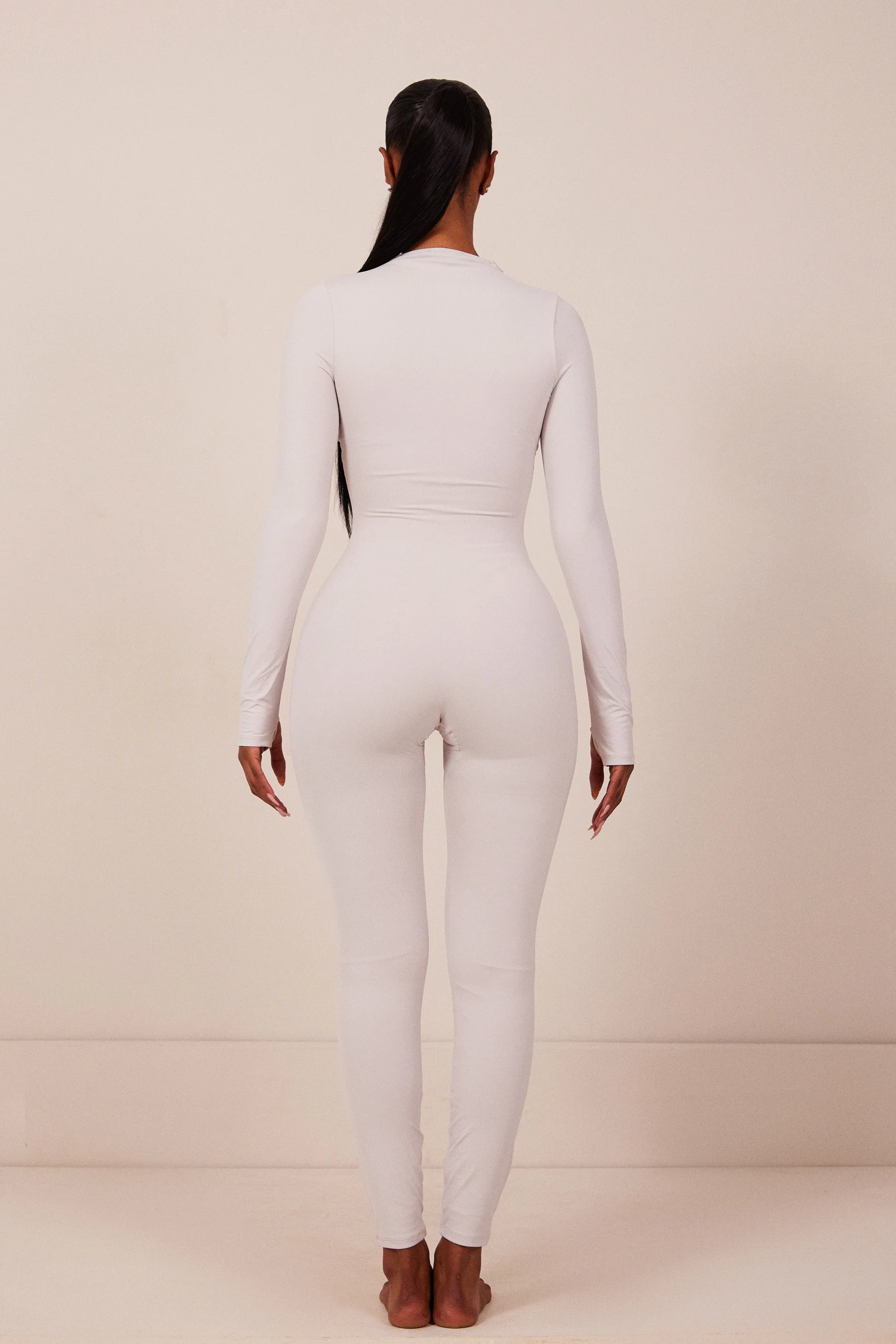 Contour Zip Up Jumpsuit in Grey - Image 10