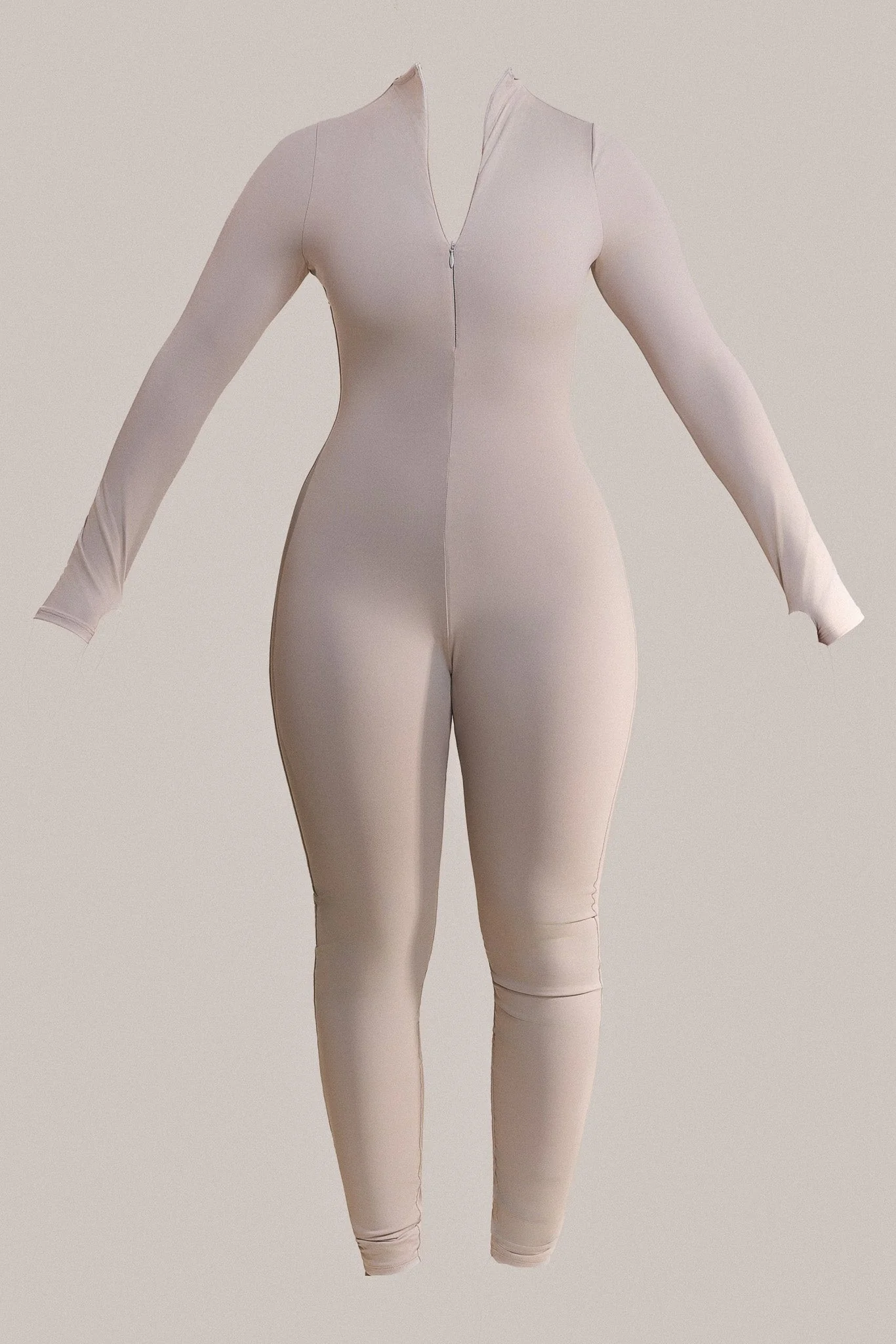 Contour Zip Up Jumpsuit in Grey - Image 6