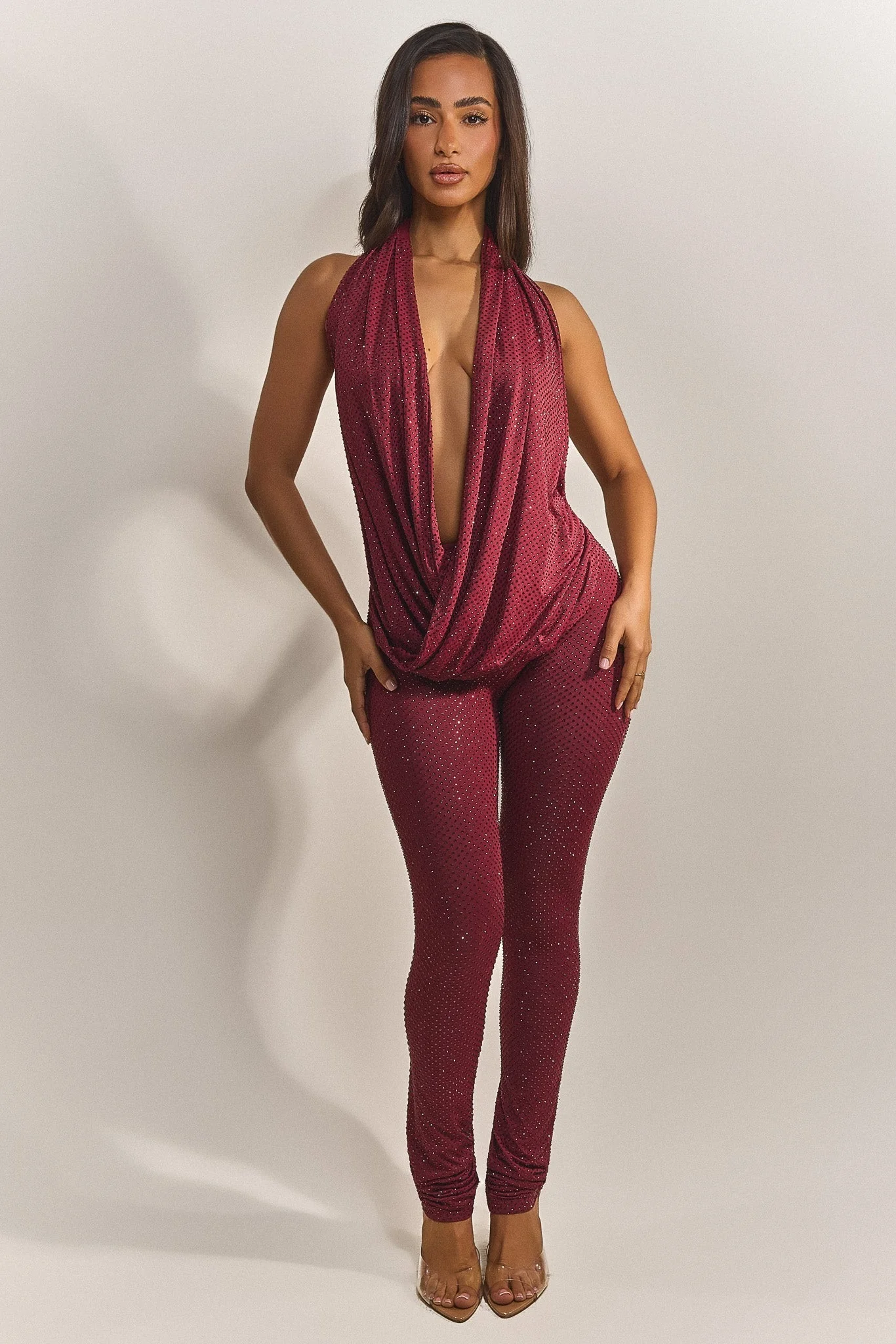 The Leia Top in Wine Hotfix - Image 3