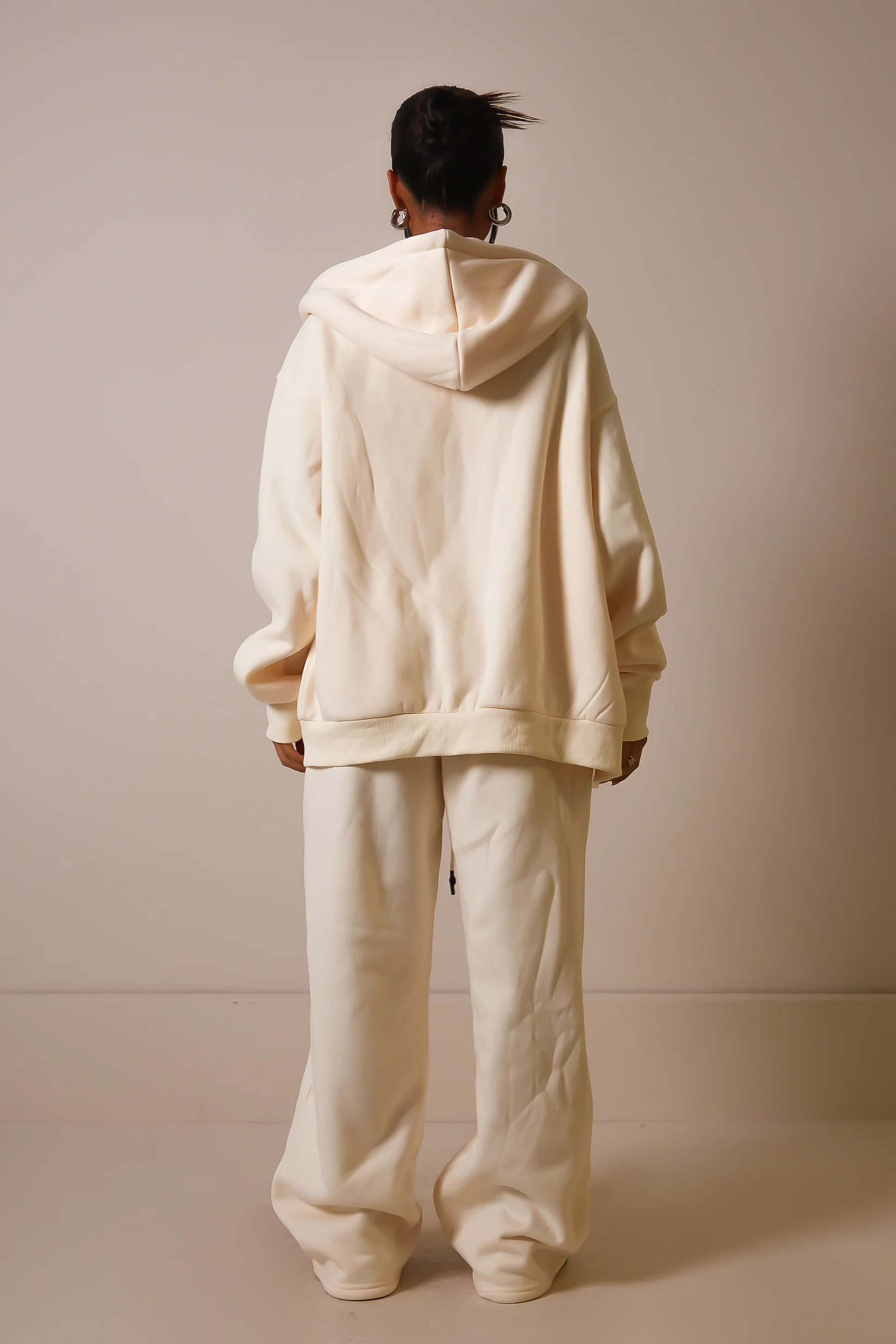 Life On Mars Zip Jacket in Cream - Image 3