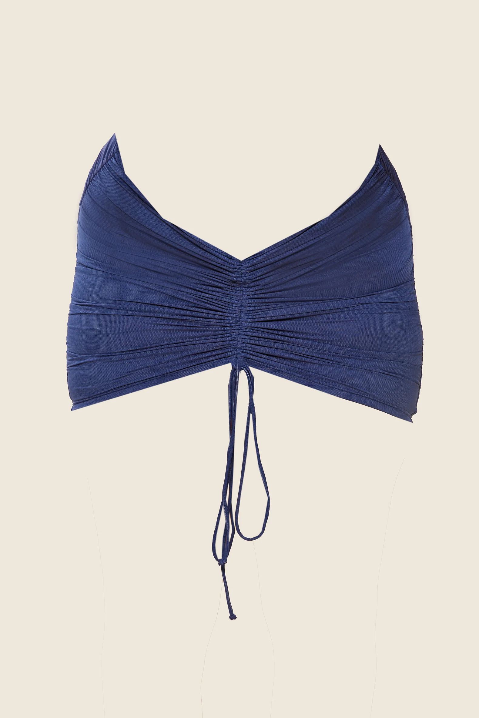 Mesh Ruched Coverup Skirt in Navy - Image 6