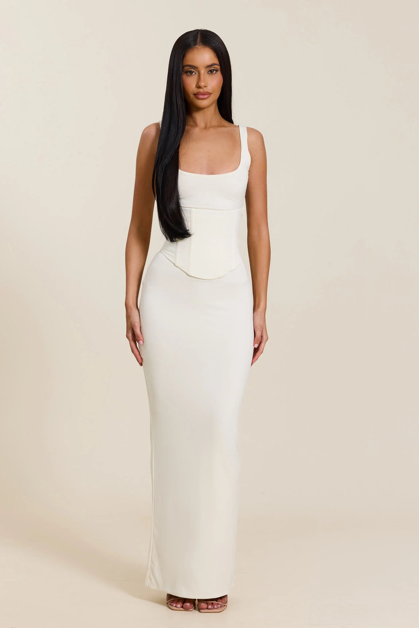 The Sandra Scoop Maxi in Cream - Image 4