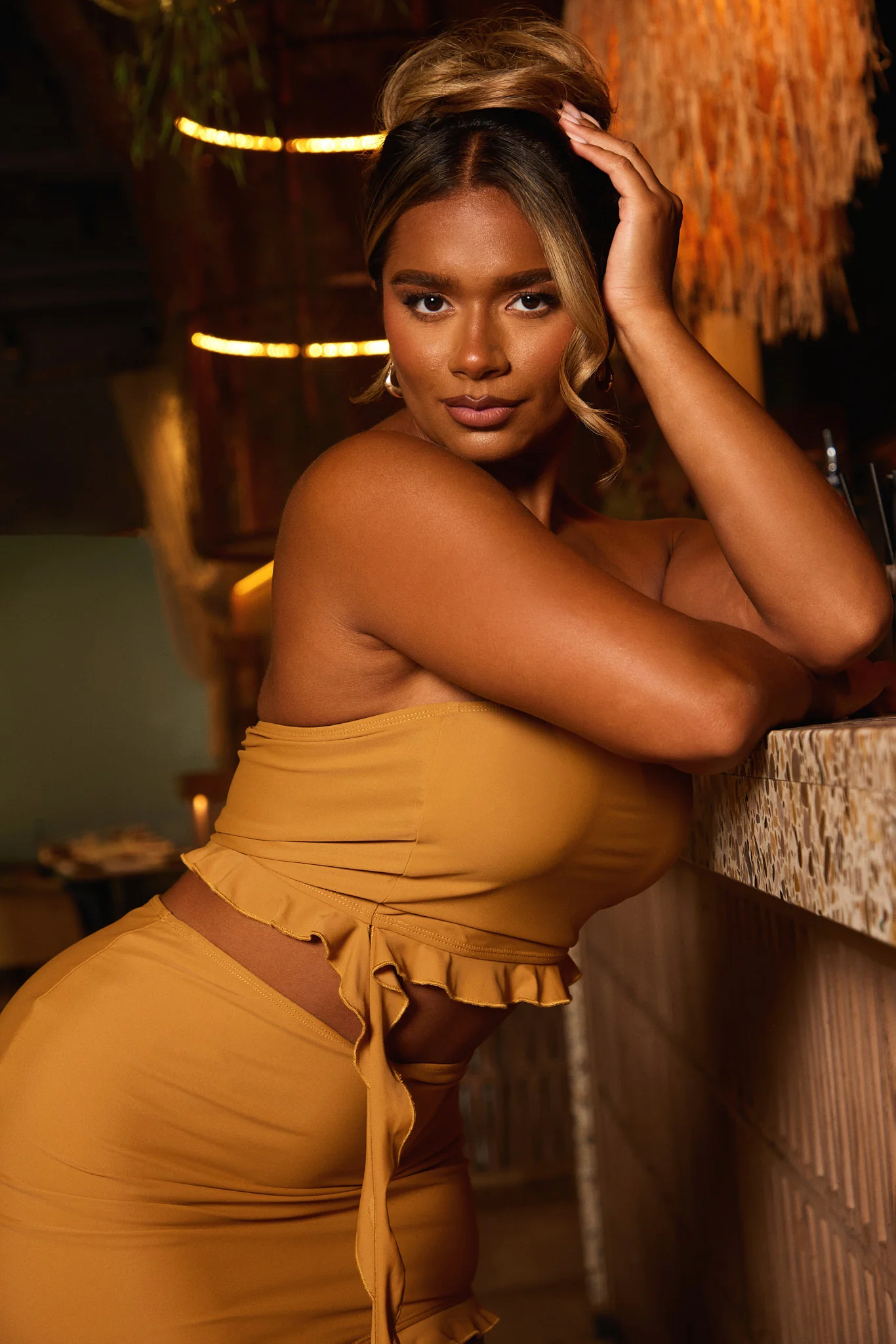 The Bandeau Ruffle Set in Rust - Image 2