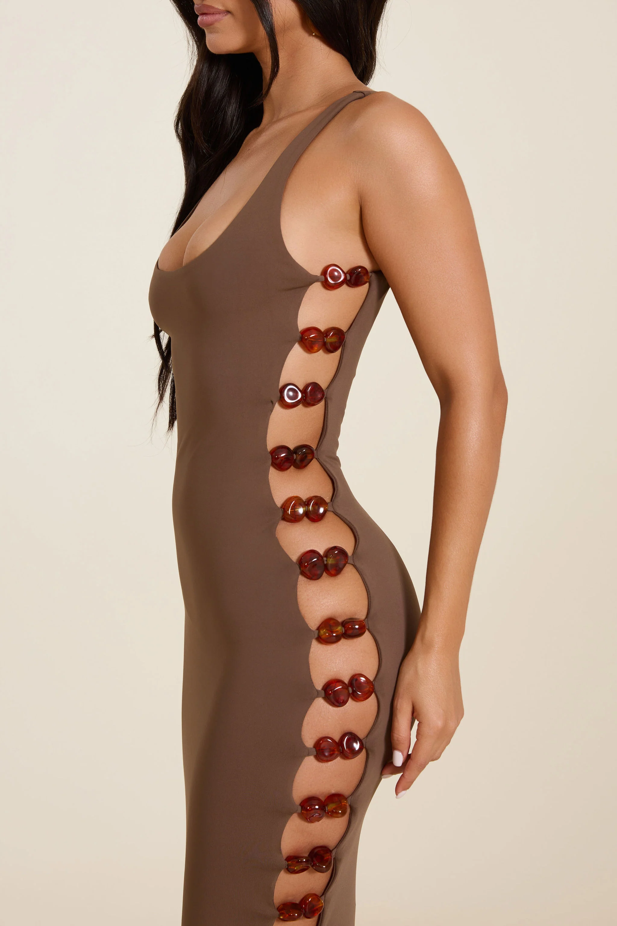 The Mya Maxi Dress in Brown - Image 5