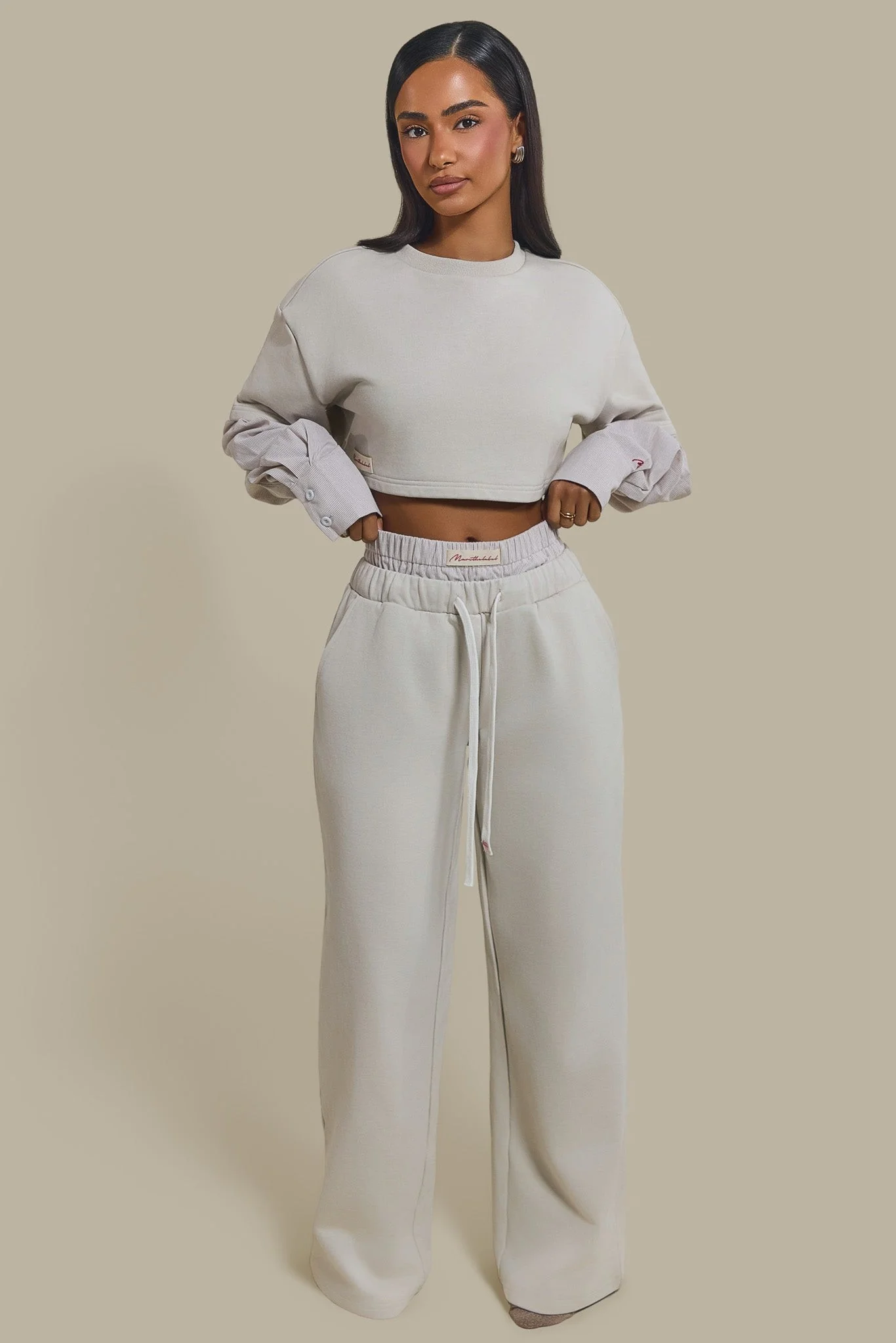 The Boxer Wide-Leg Joggers in Beige