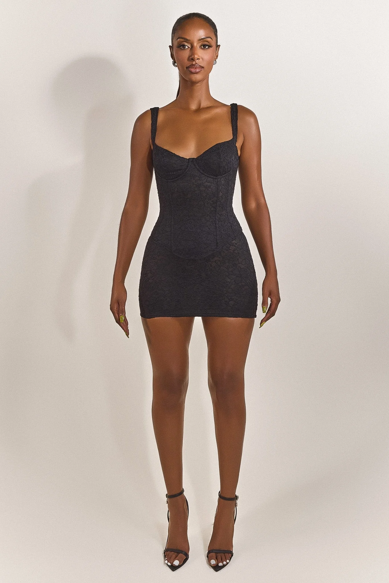 The Cinched Lace Corset in Black