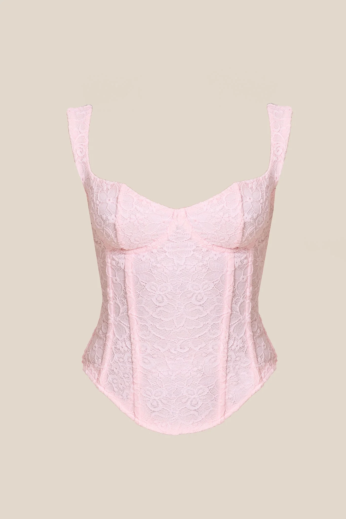 The Cinched Lace Corset Mini Set in Baby Pink - Image 7