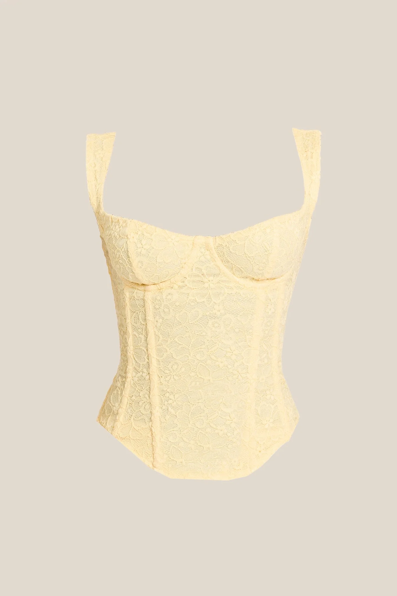 The Cinched Lace Corset Mini Set in Yellow - Image 8