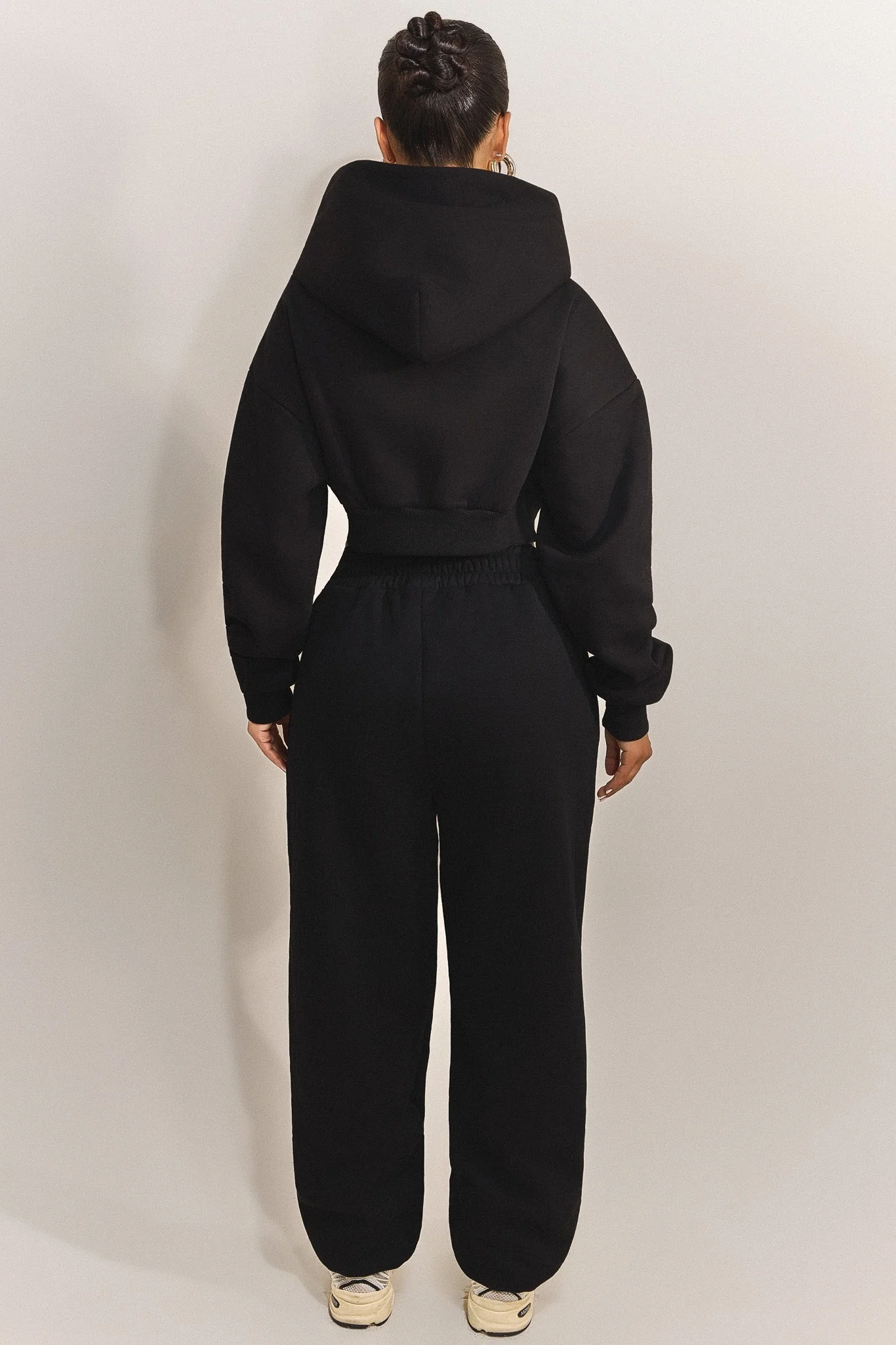 The Classics Cropped Zip Hoodie in Black - Image 5