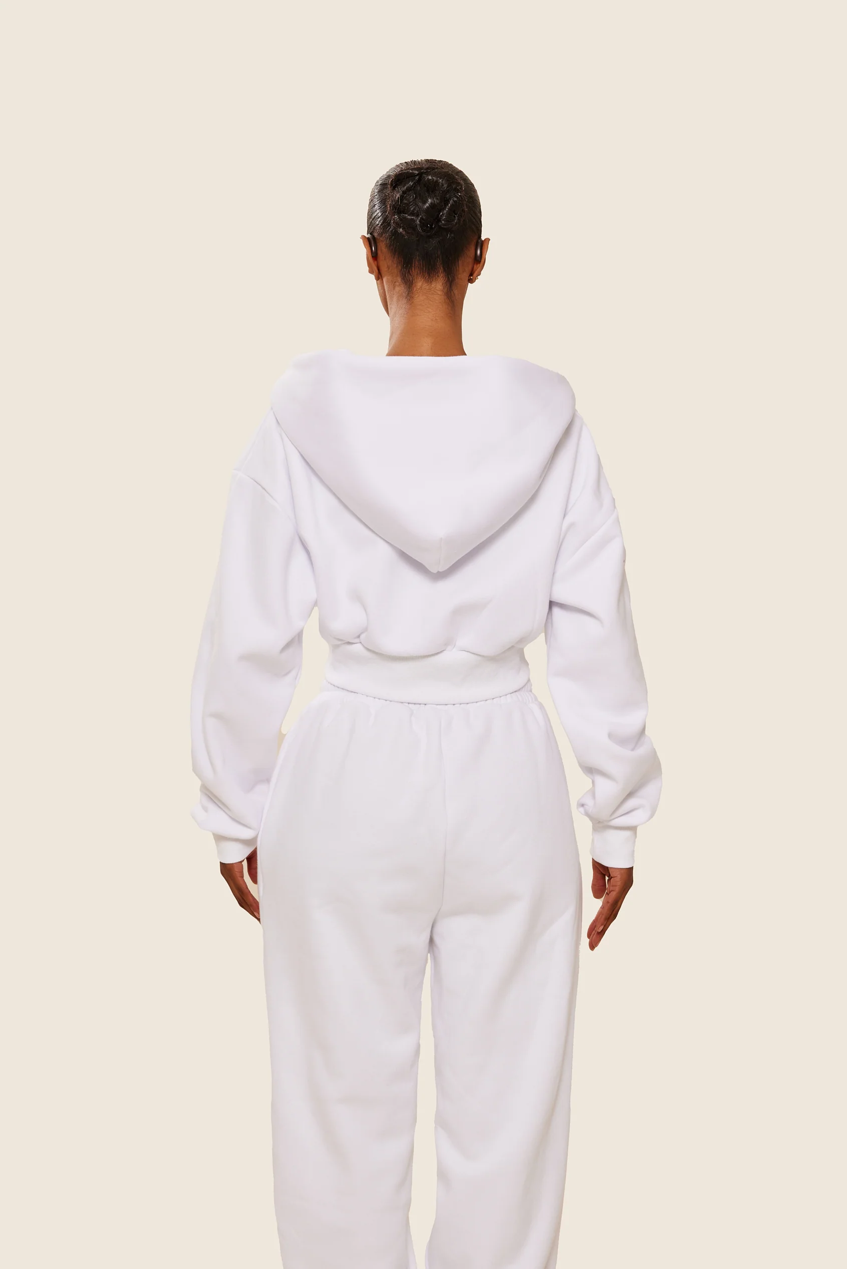 The Classics cropped zip hoodie in White - Image 6