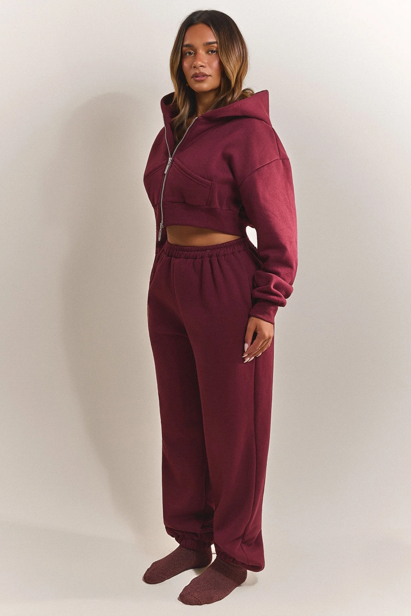 The Classics Cuffed Joggers in Wine - Image 2