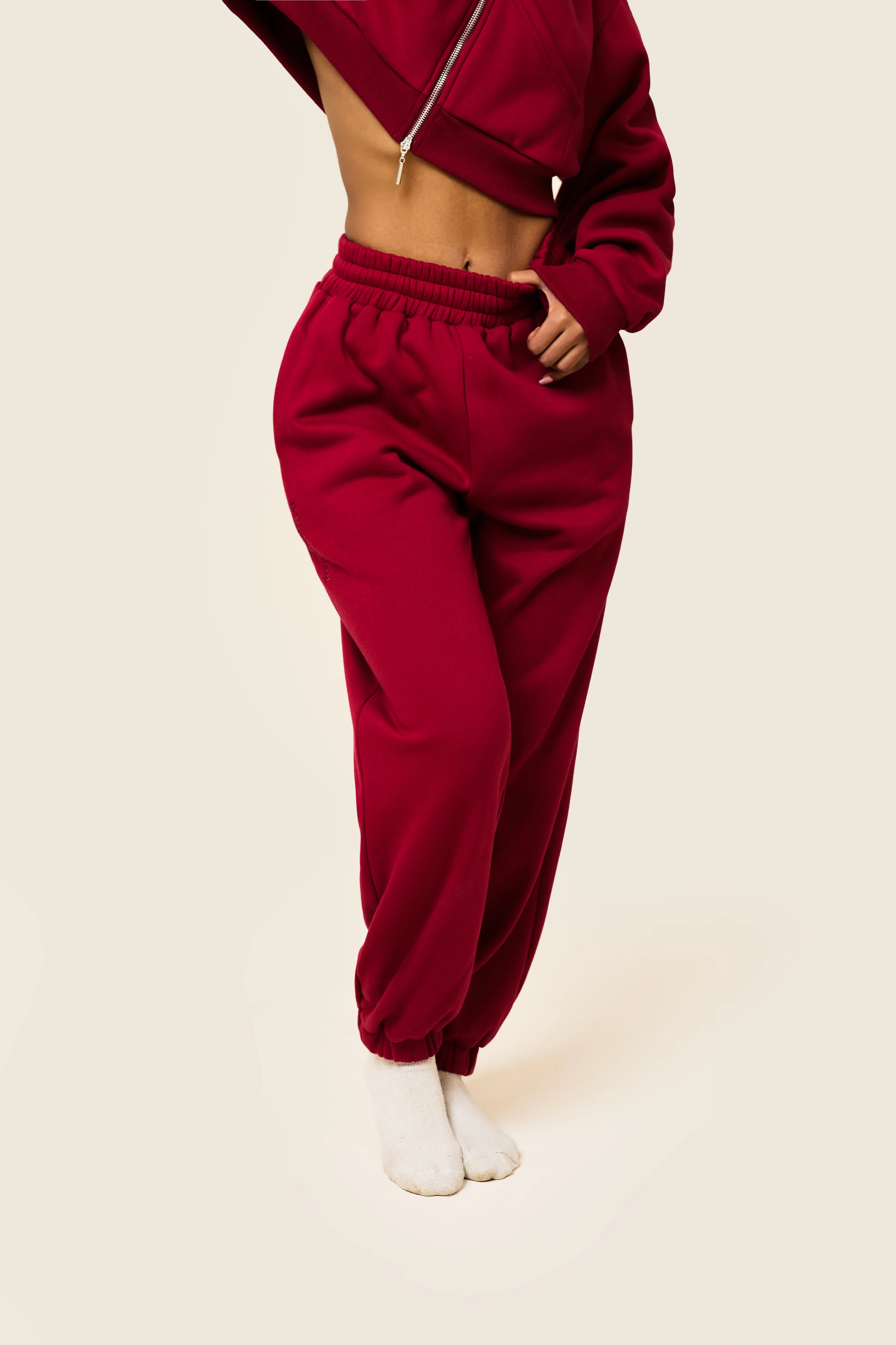 The Classics Cuffed Joggers in Red - Image 3