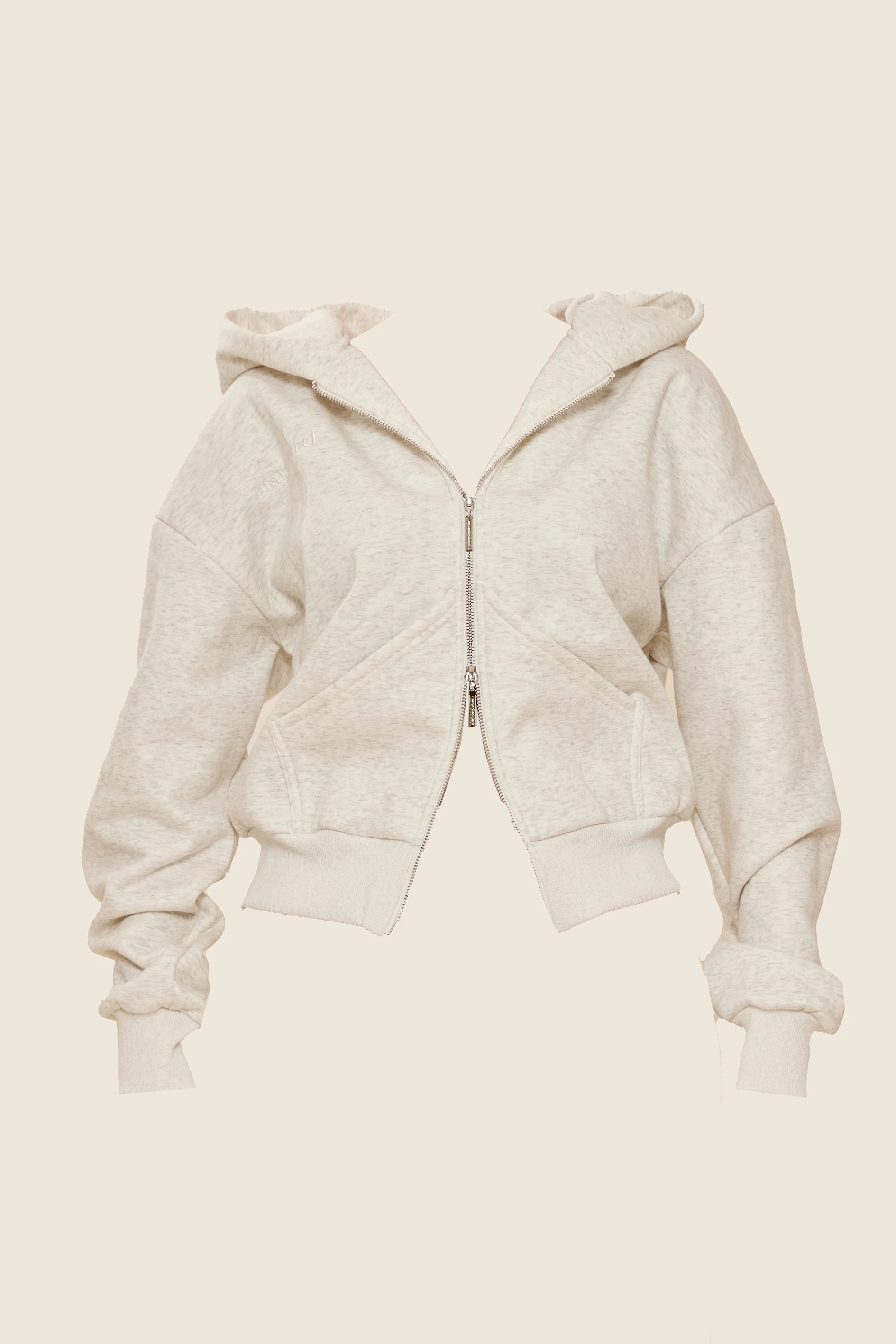 The Classics Longline Zip Jacket in Grey Marl - Image 8