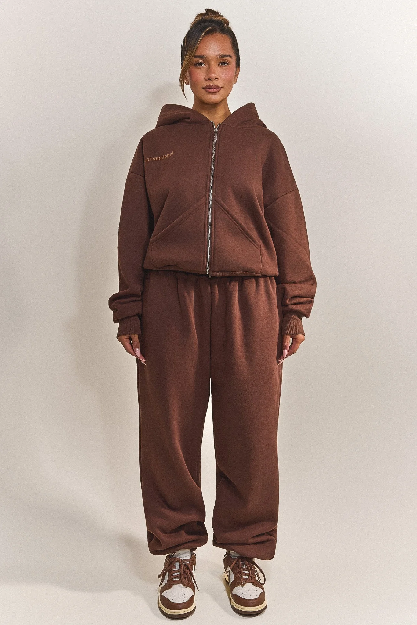 The Classics Longline Zip Jacket in Brown