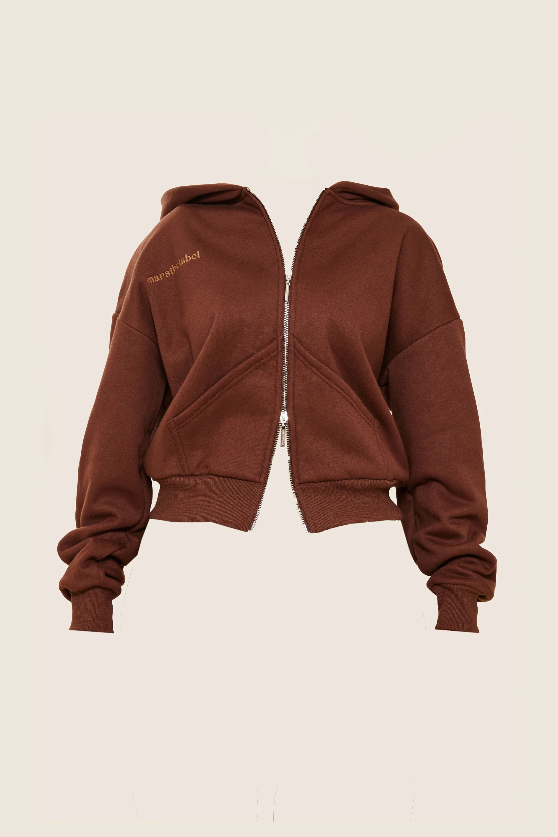 The Classics Longline Zip Jacket in Brown - Image 15