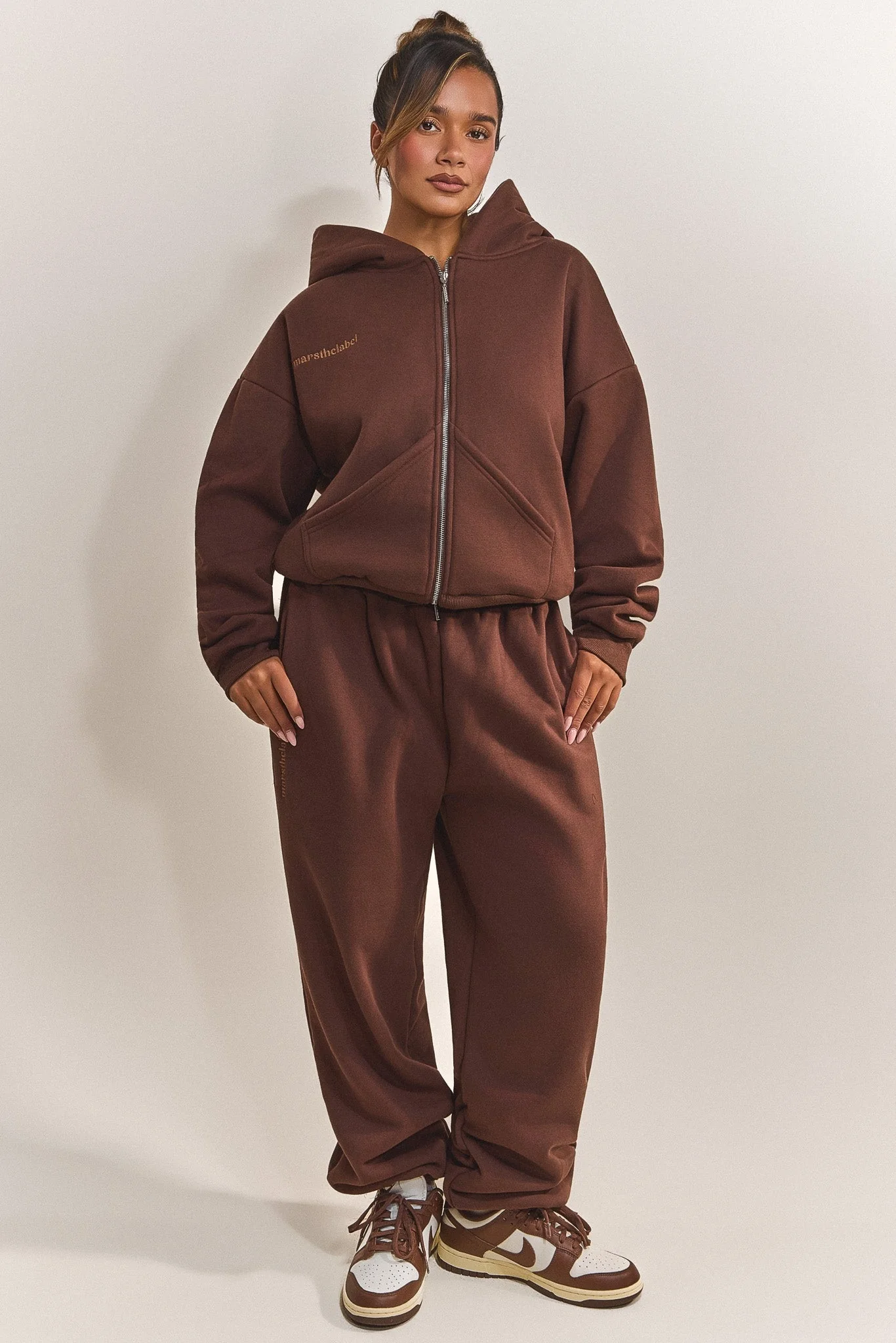 The Classics Longline Zip Jacket in Brown - Image 4