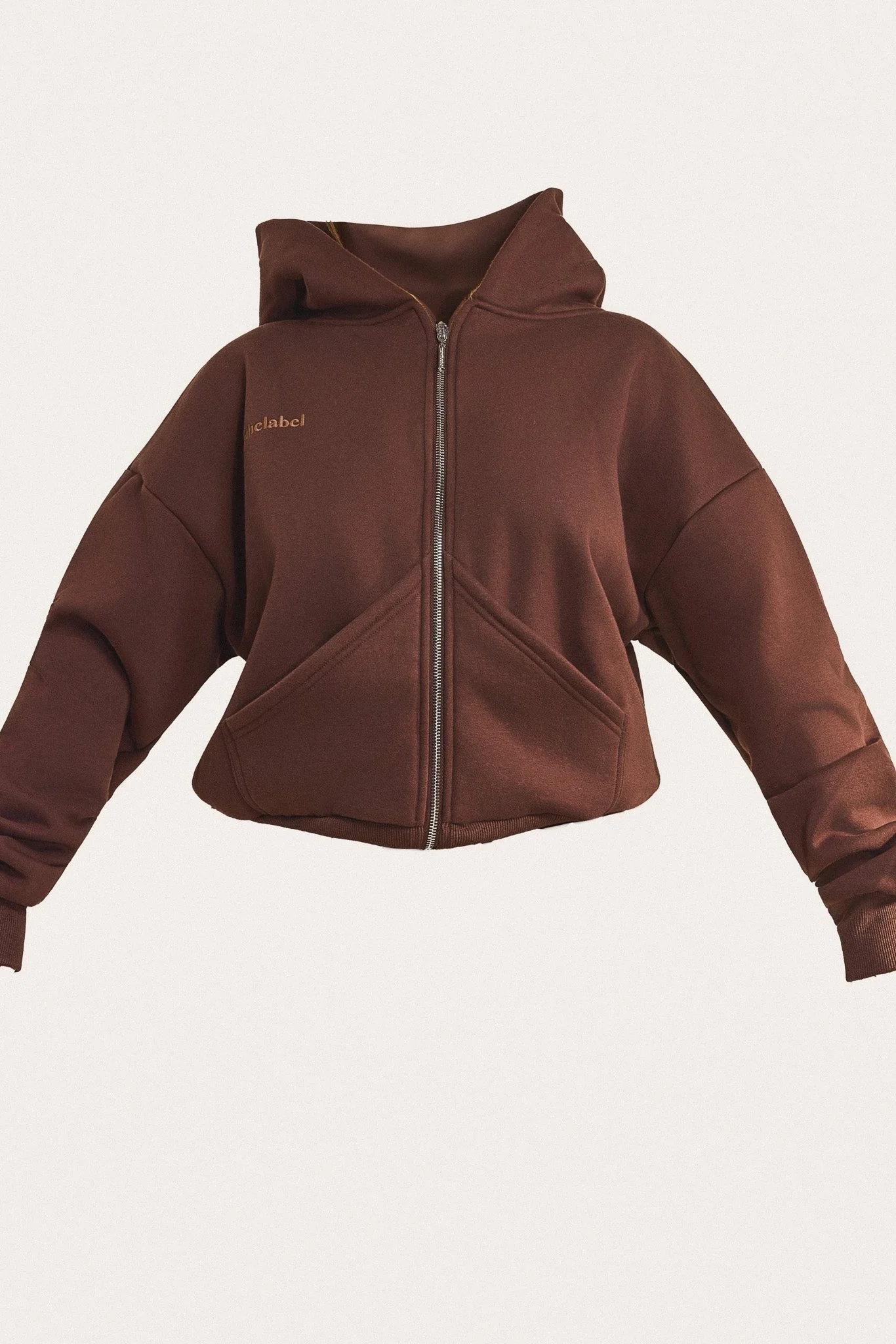 The Classics Longline Zip Jacket in Brown - Image 7