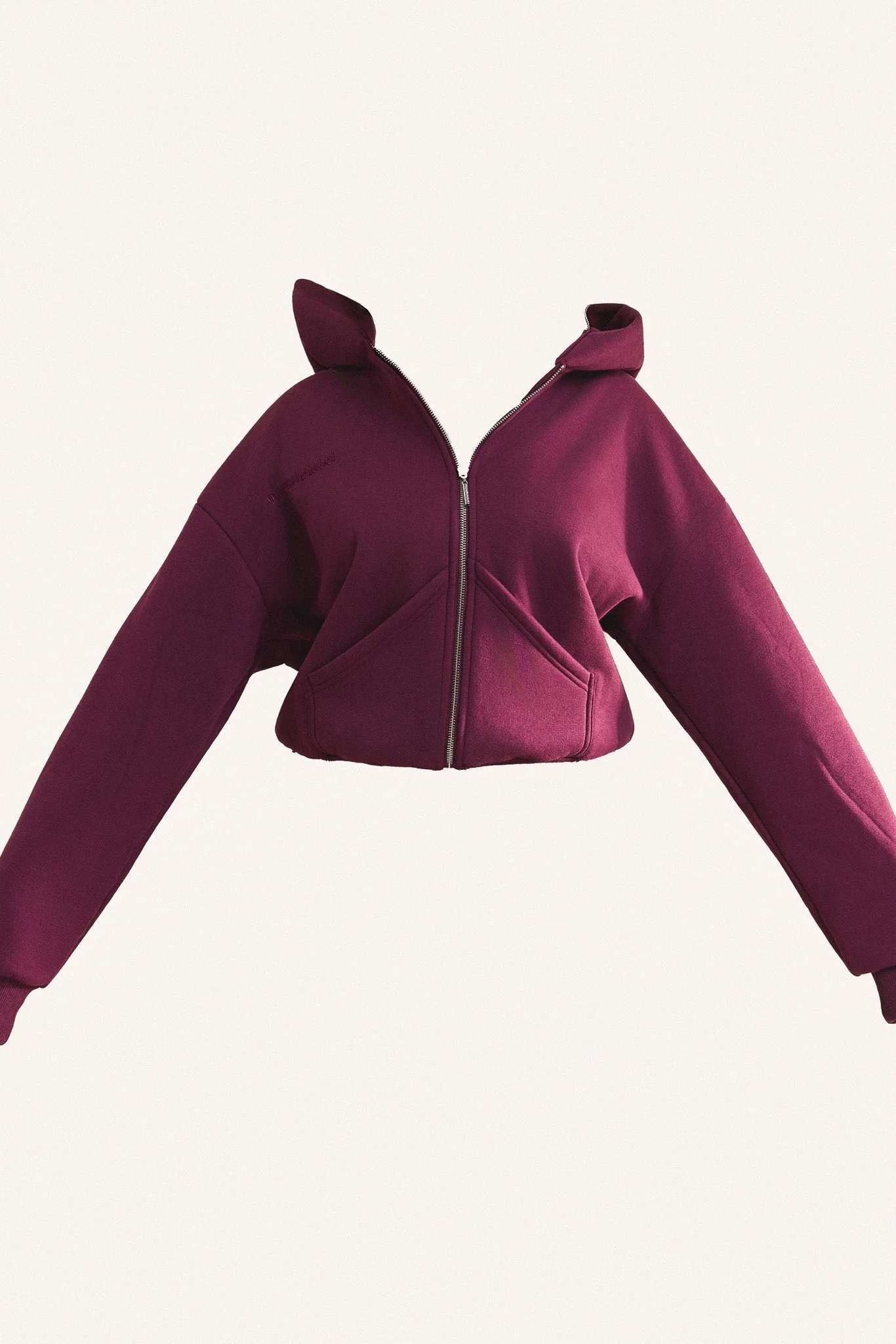 The Classics Longline Zip Jacket in Plum - Image 4