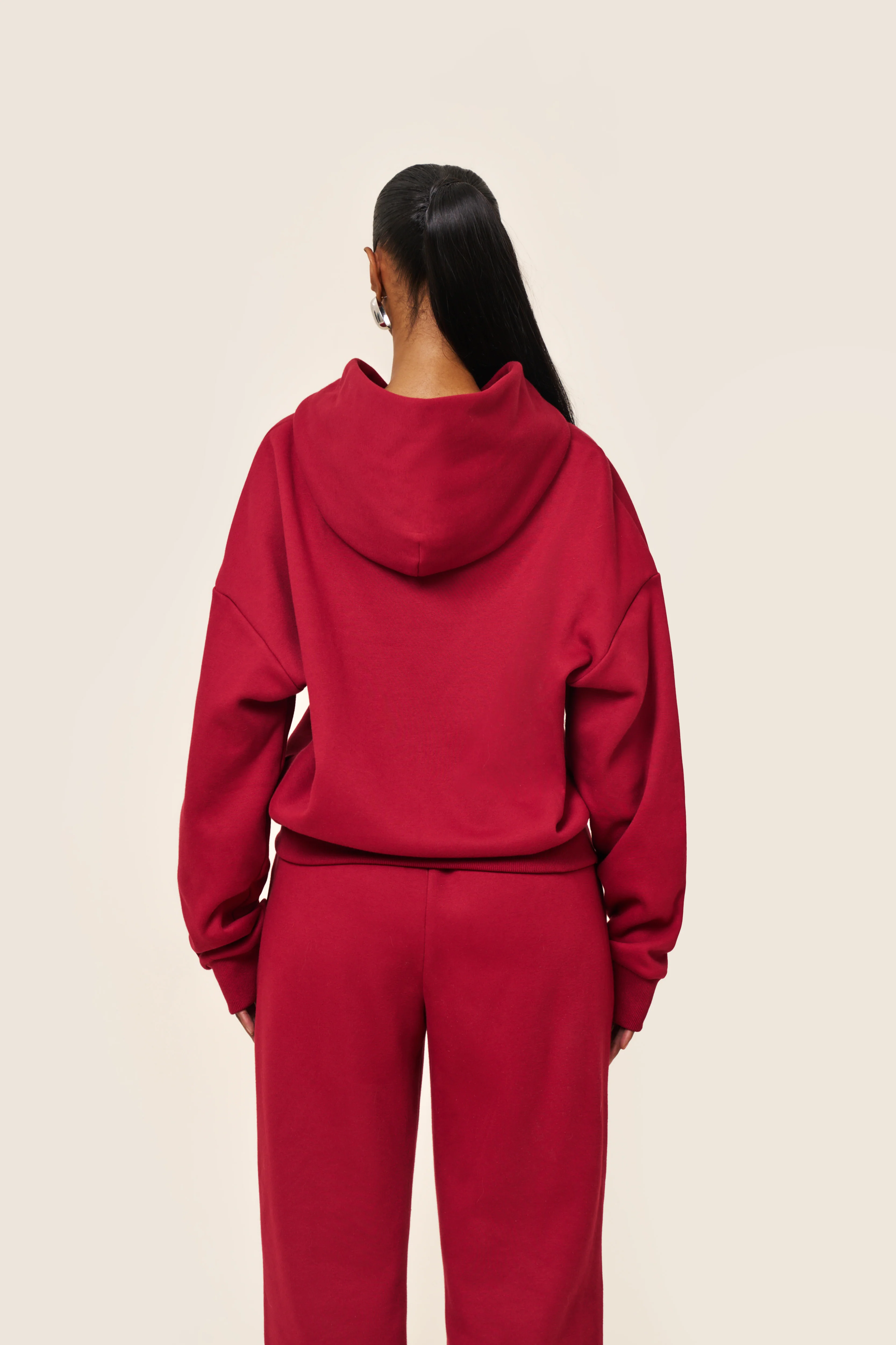 The Classics Longline Zip Jacket in Red - Image 5