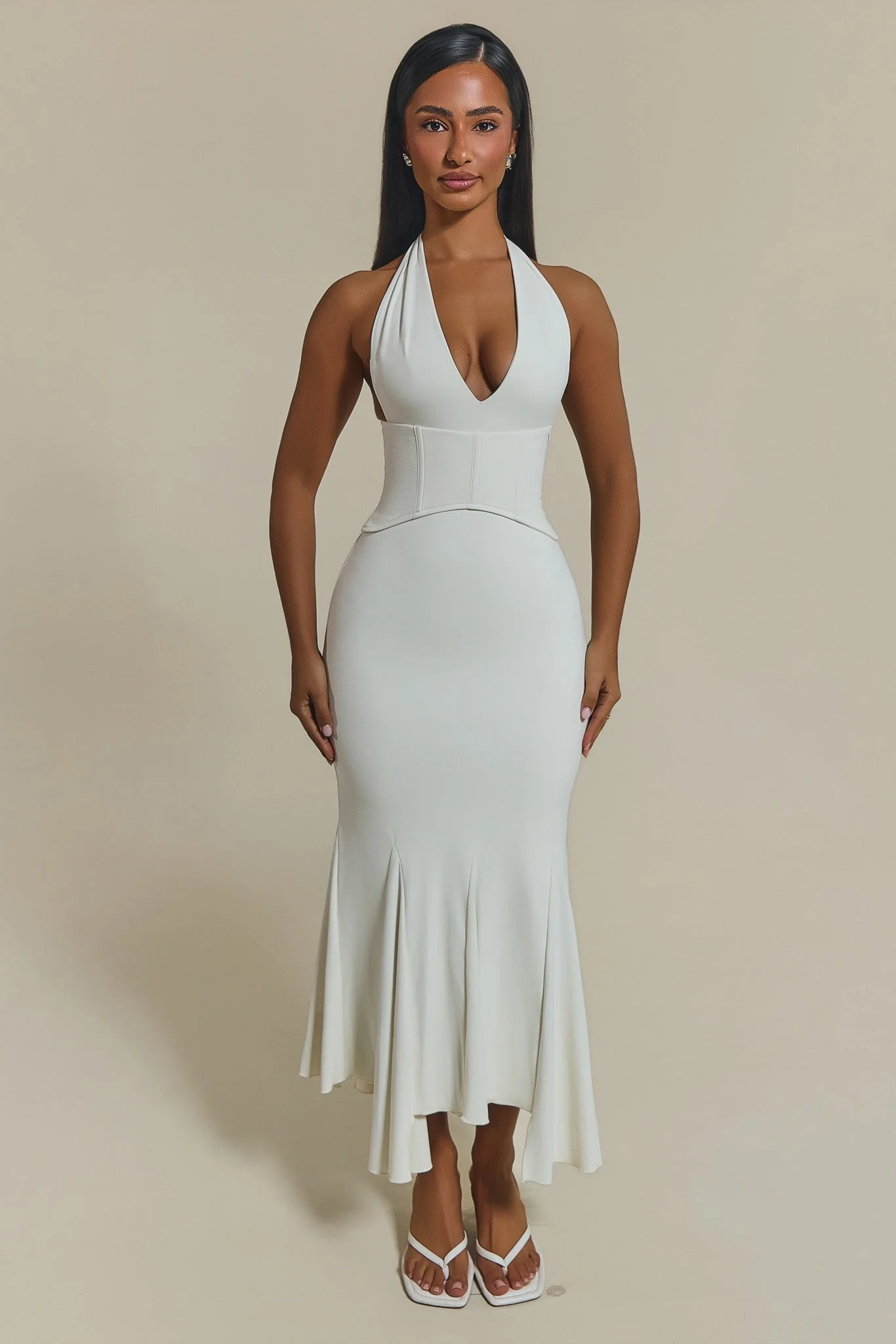 The Gisele Corset Maxi Dress in White - Image 2