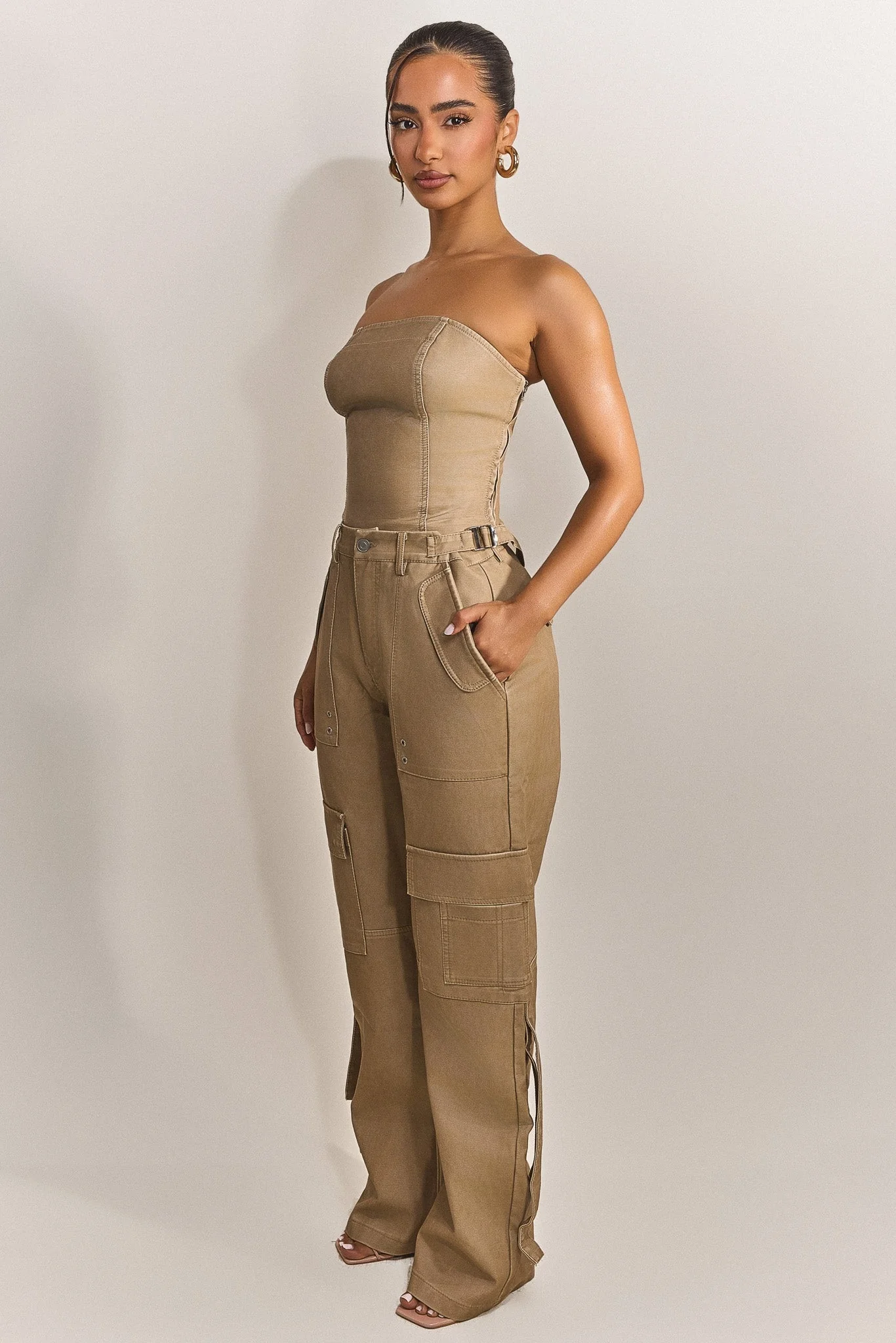 The Zeda Corset in Light Brown Wash - Image 5