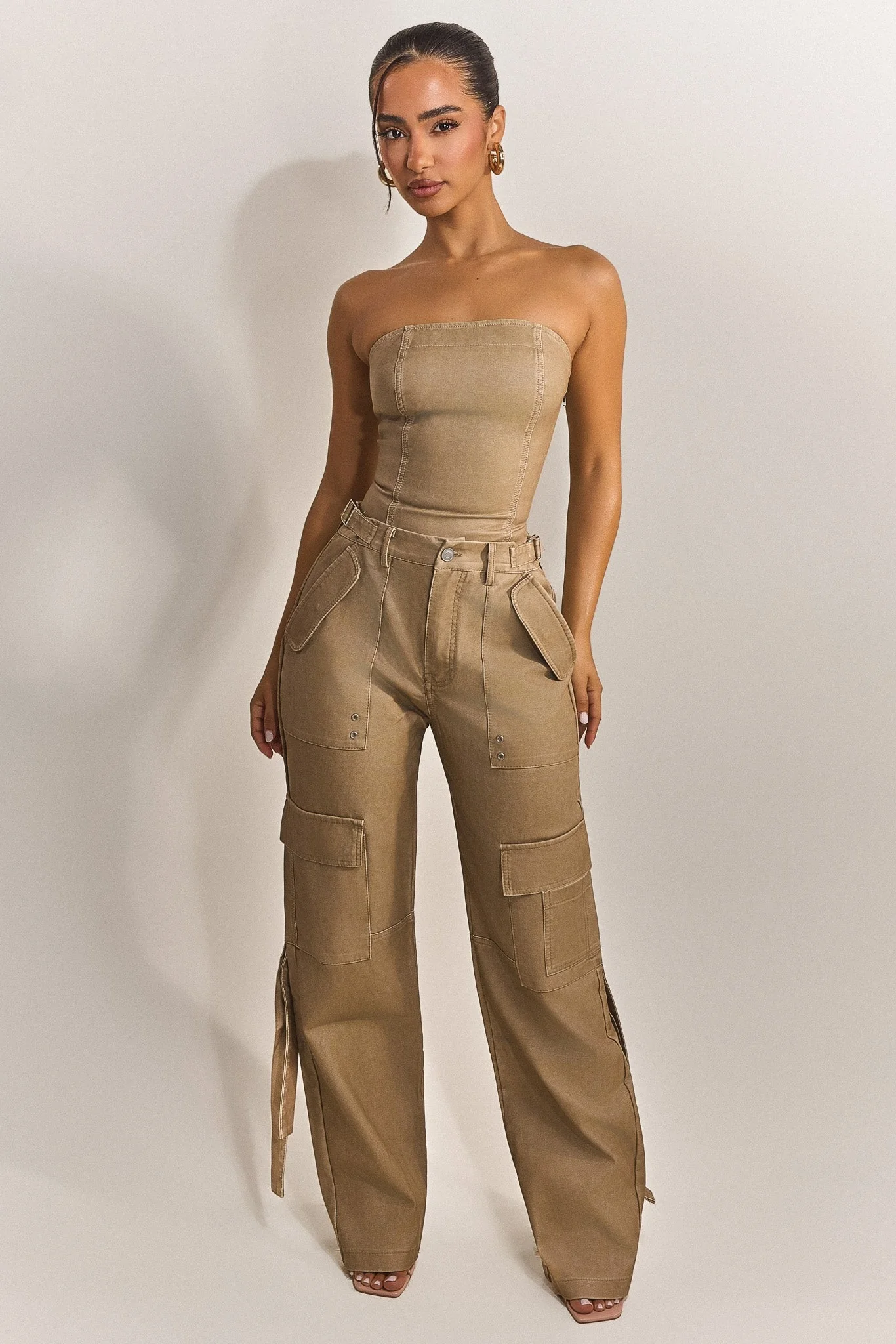 The Zeda Corset in Light Brown Wash - Image 3