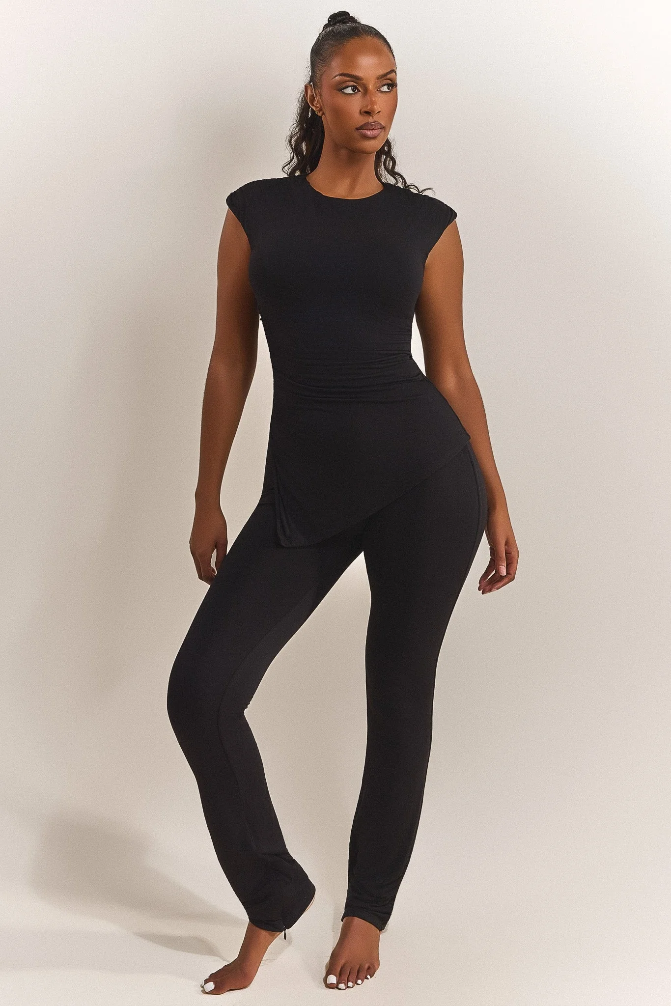 The Drape Ruche Top in Black - Image 5