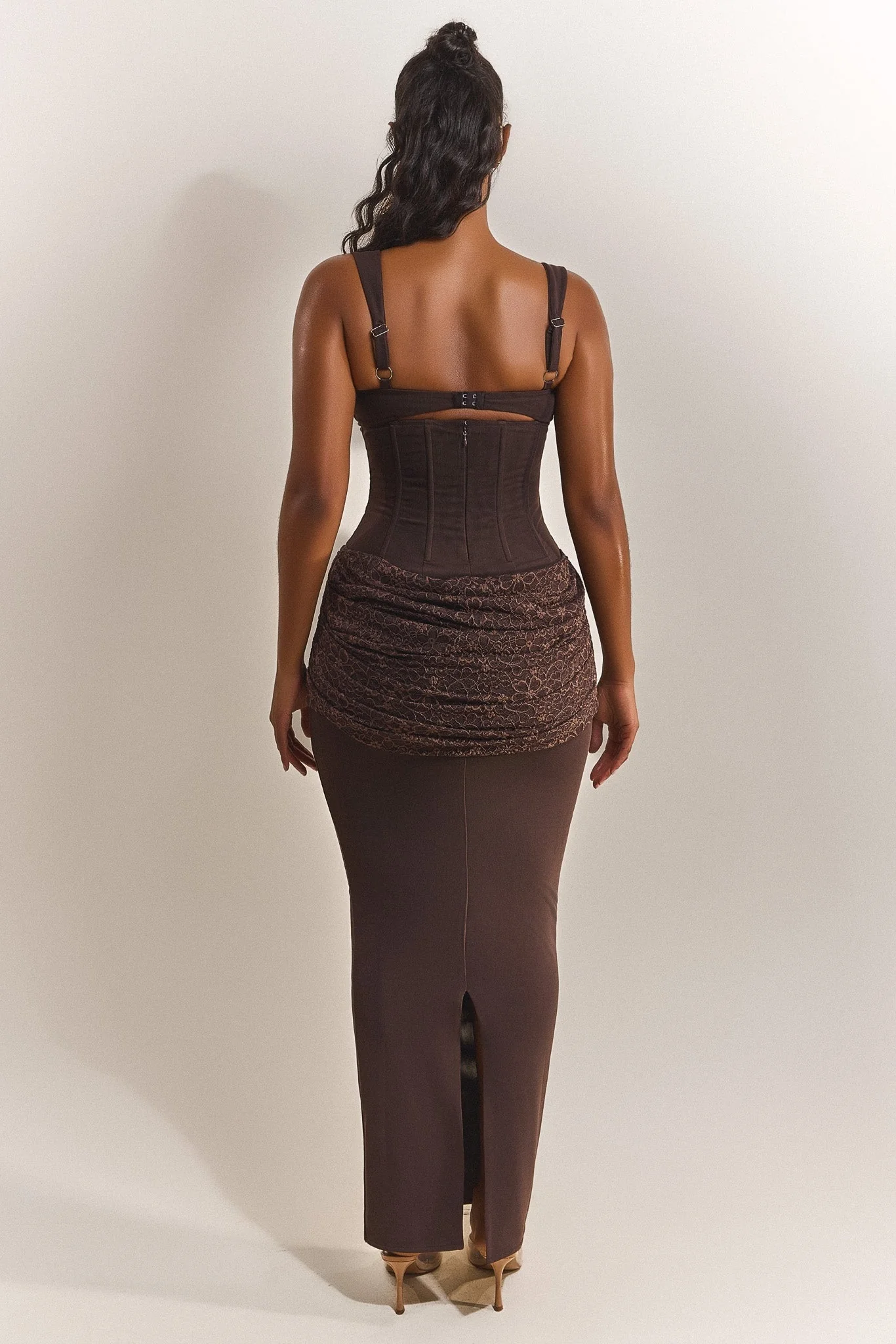 The Elodie Maxi Dress in Brown - Image 3