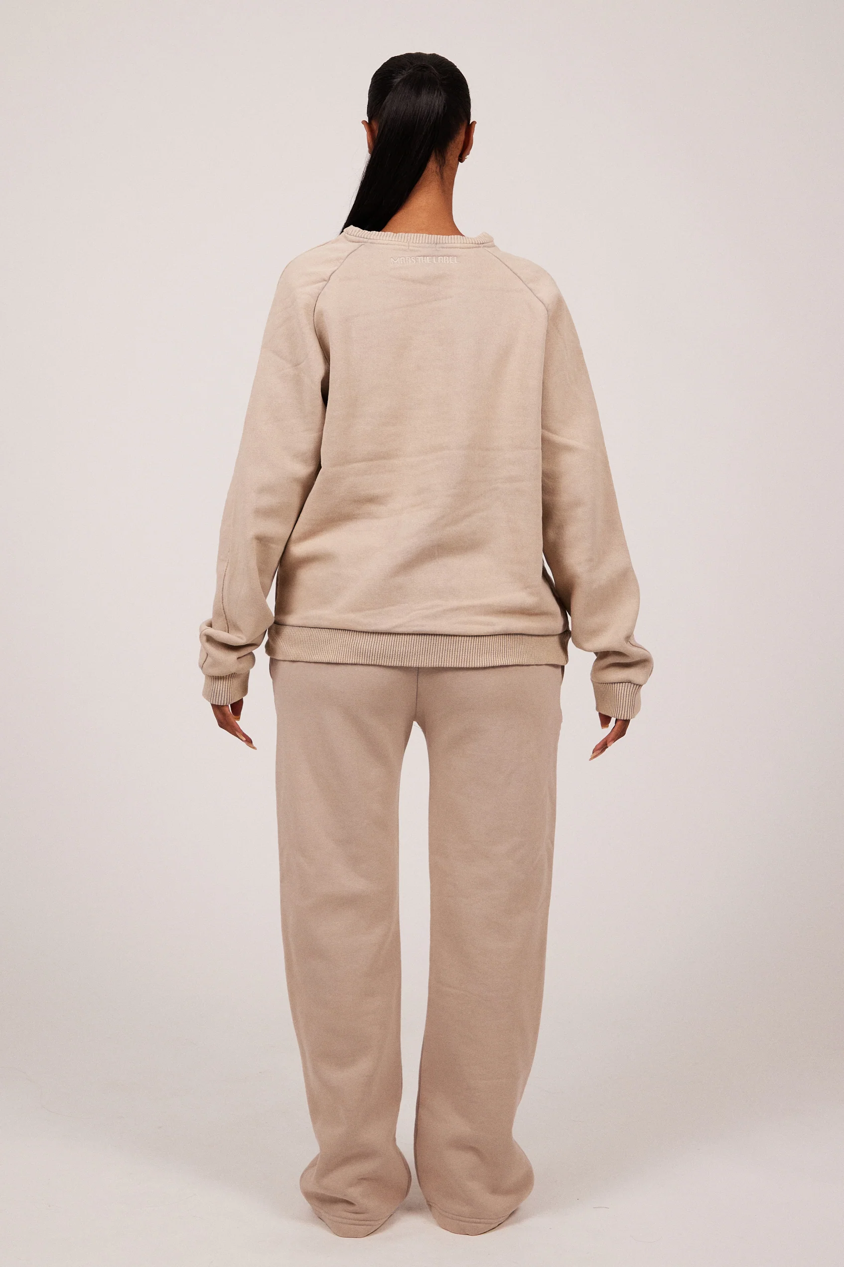The Embossed Straight Leg Joggers in Stone - Image 3