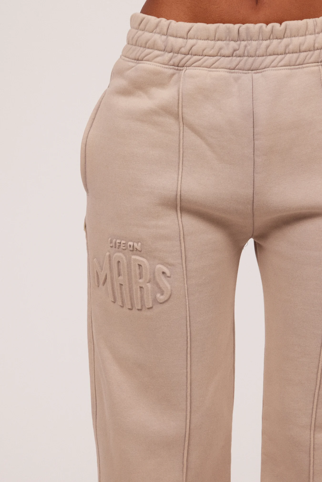 The Embossed Straight Leg Joggers in Stone - Image 6