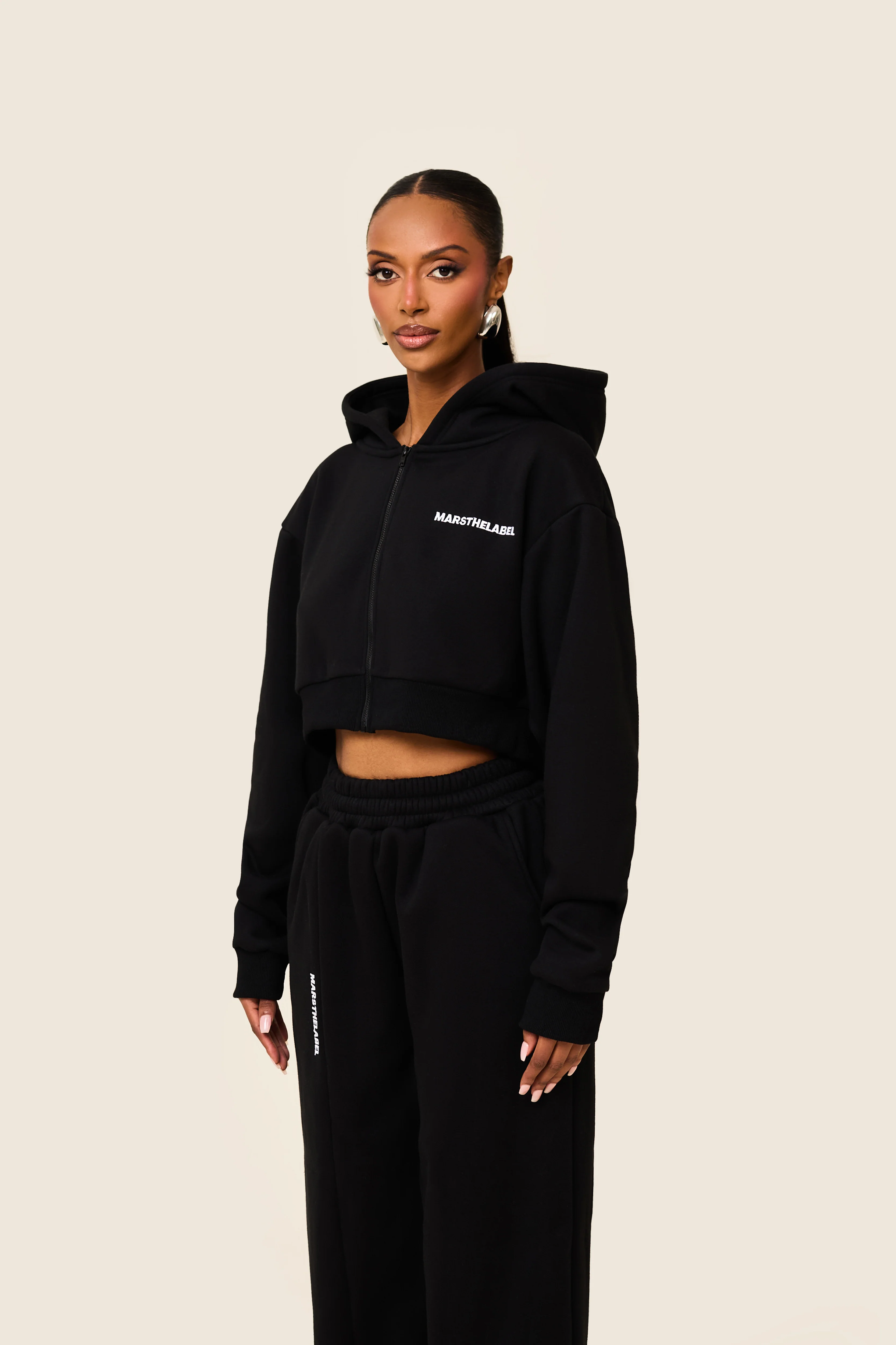 The Essentials Cropped Jacket in Black - Image 4