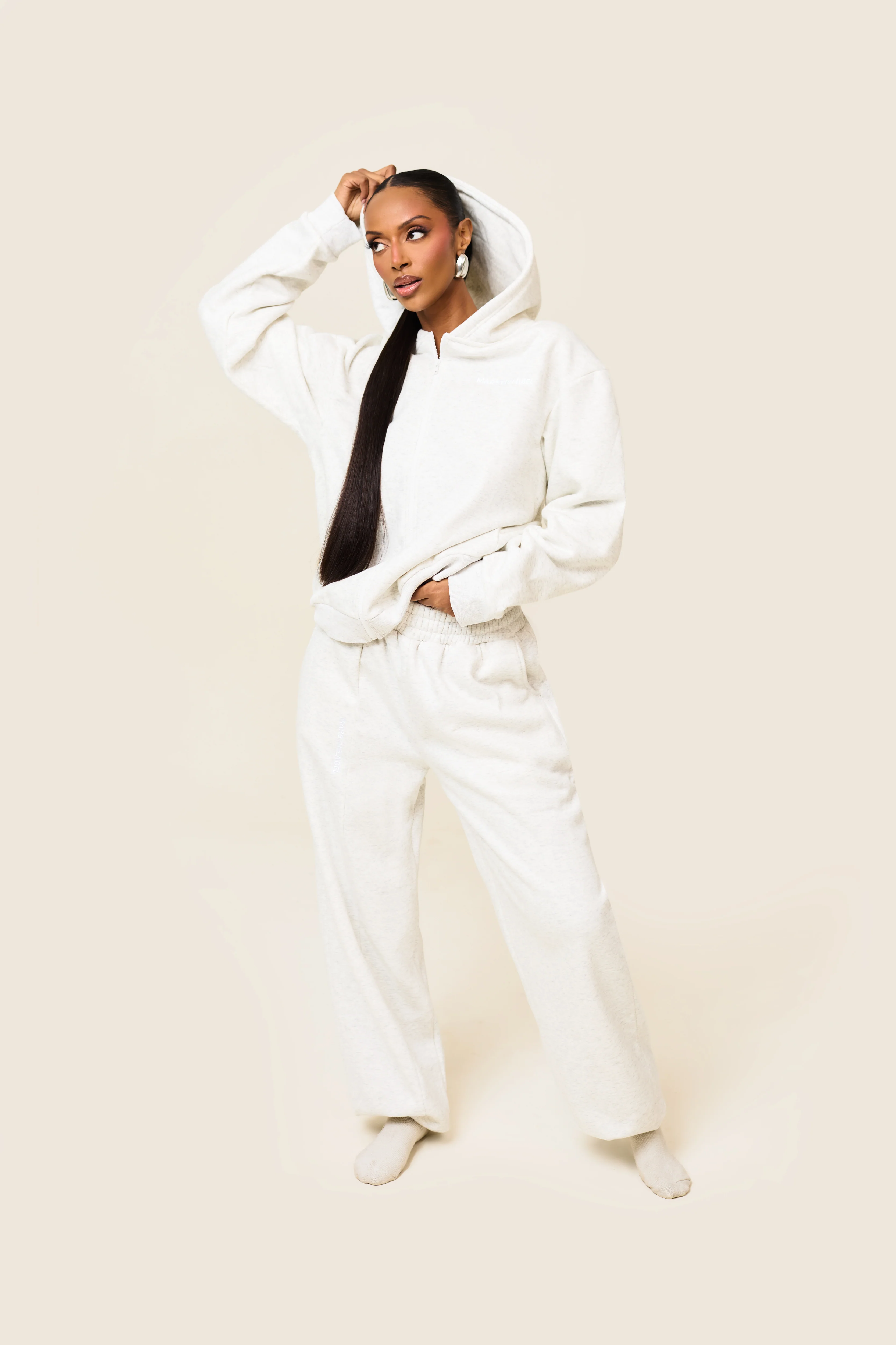 The Essentials Joggers in Marl Grey - Image 3