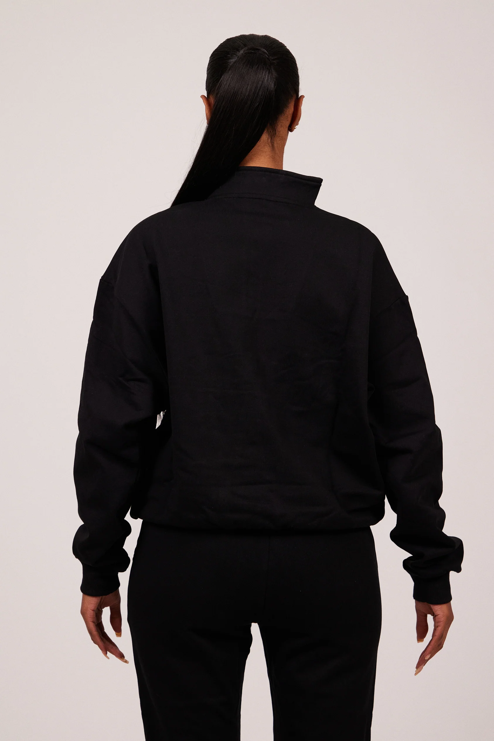 The Essentials Quarter Zip in Black - Image 4