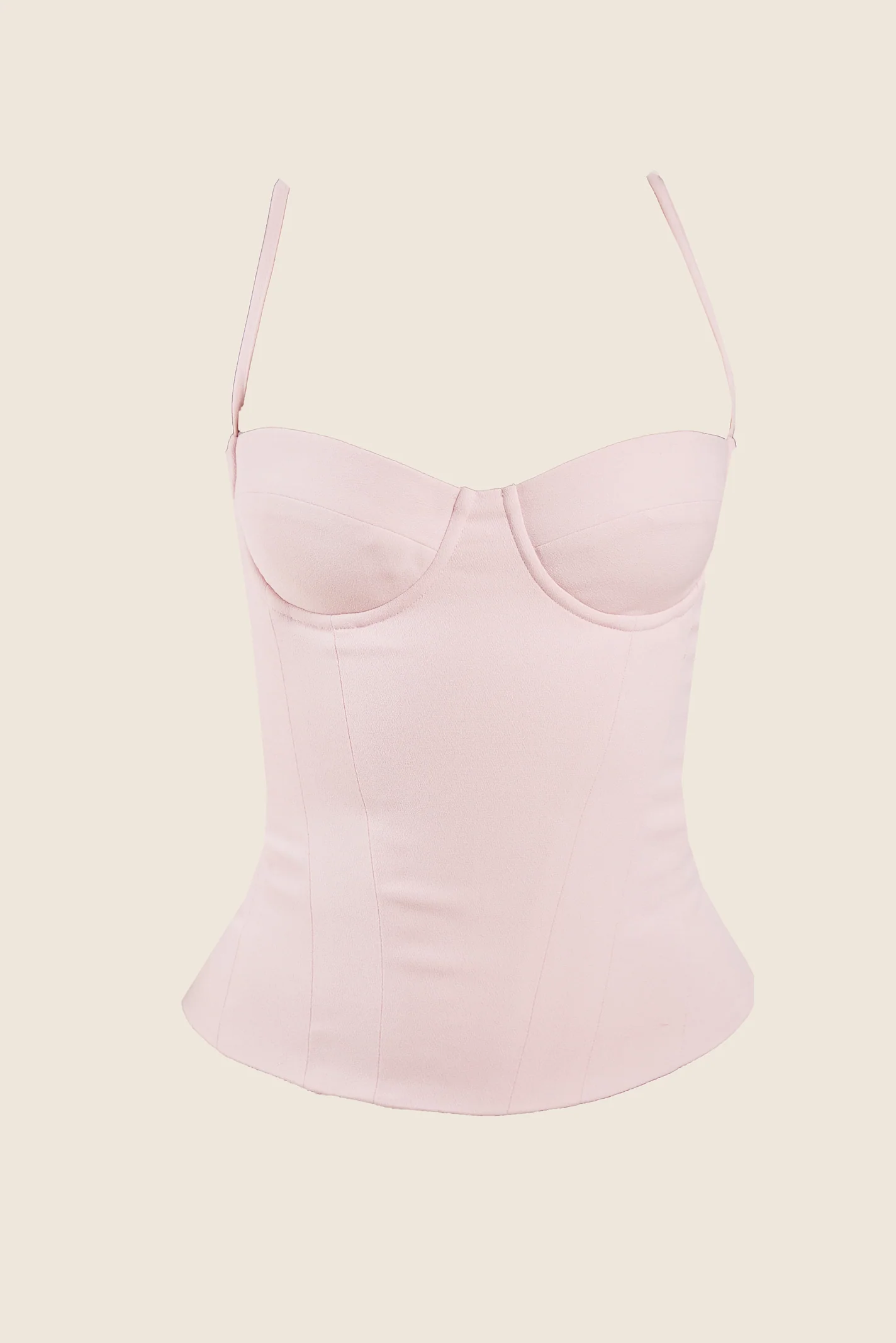 The Everly Lace Up Corset Top in Baby Pink - Image 14