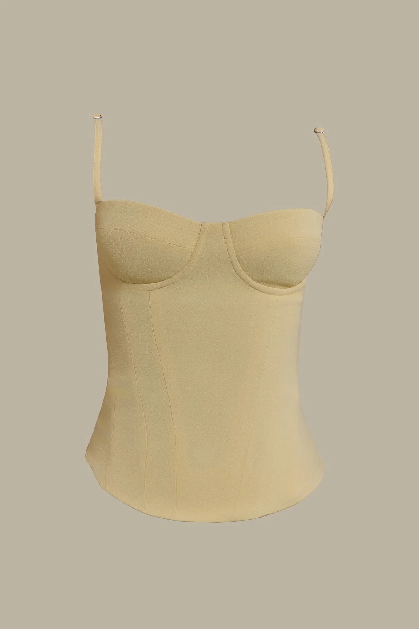 The Everly Lace Up Corset Top in Butter Yellow - Image 5