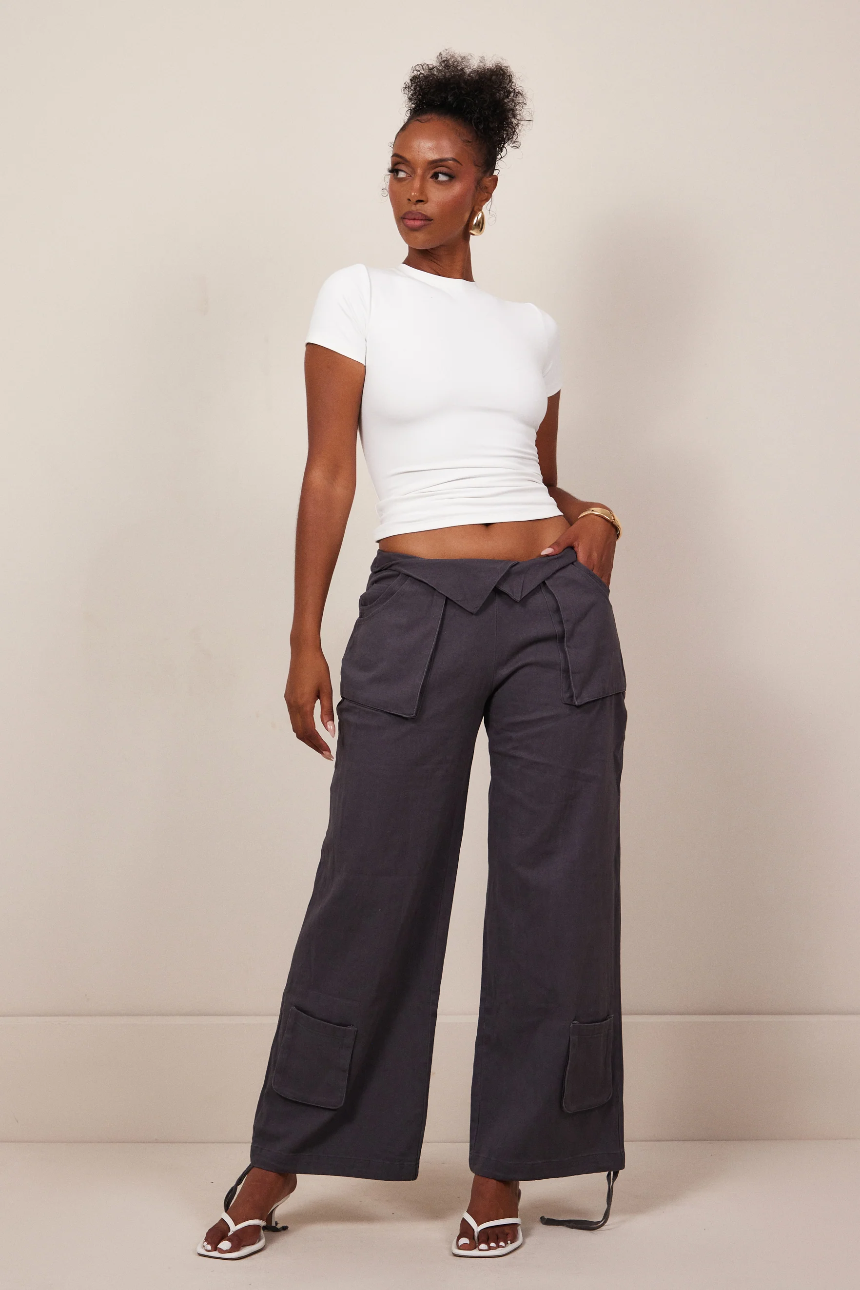 The Rylee Cargos in Charcoal - Image 11