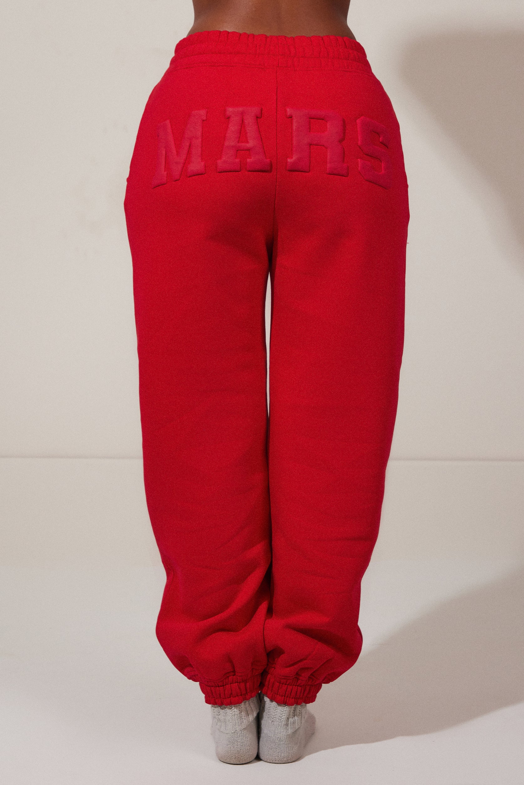 The Graphic Varsity Cuffed Joggers in Red - Image 2