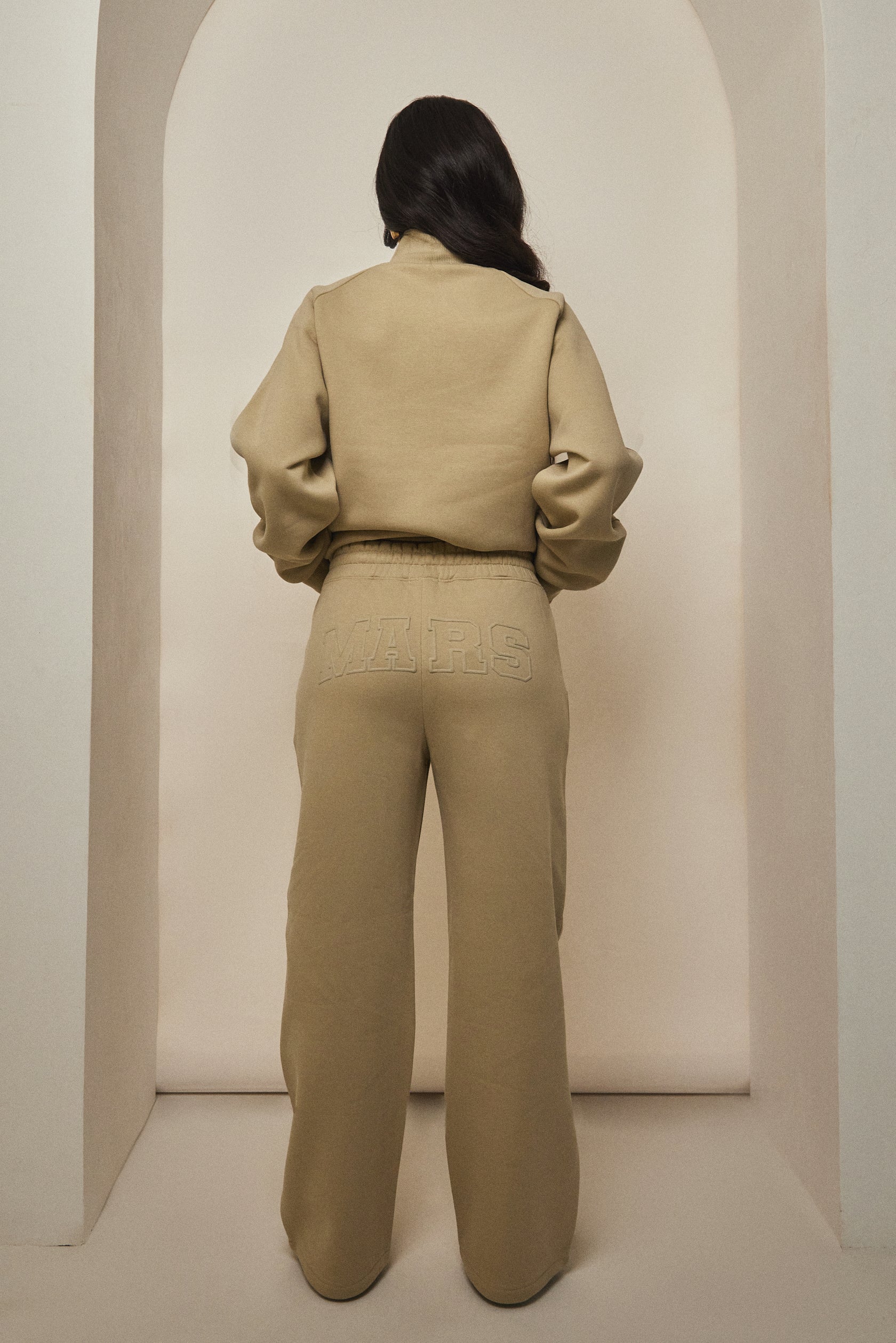 The Graphic Varsity Straight Leg Joggers in Stone - Image 6