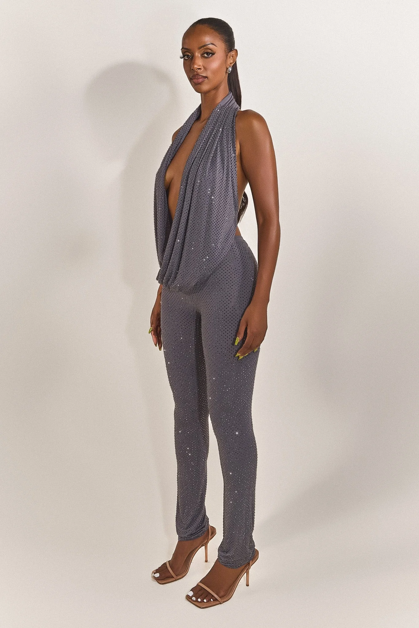 The Leia Top in Charcoal Hotfix