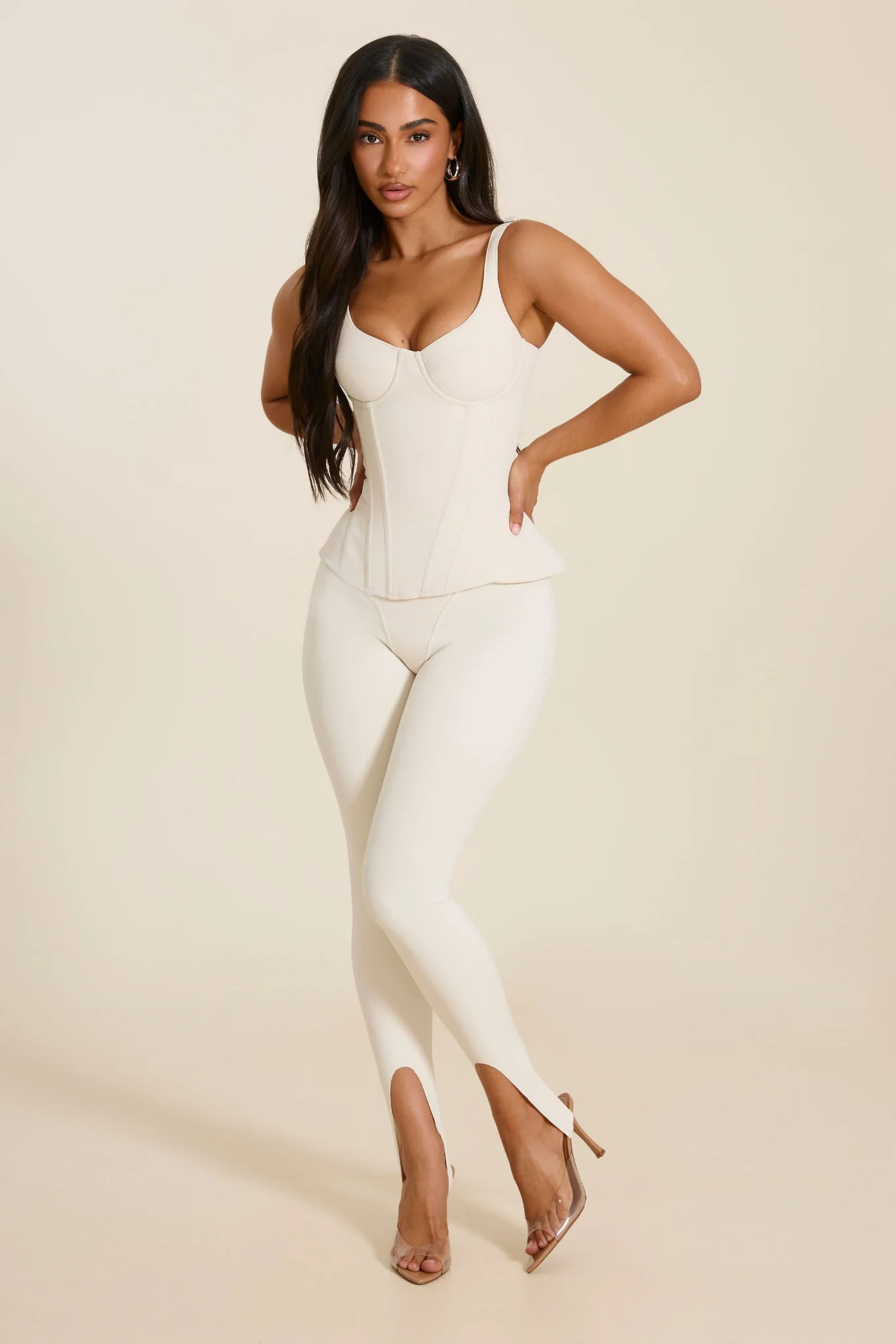 The Ivy Stirrup Leggings in Stone - Image 3