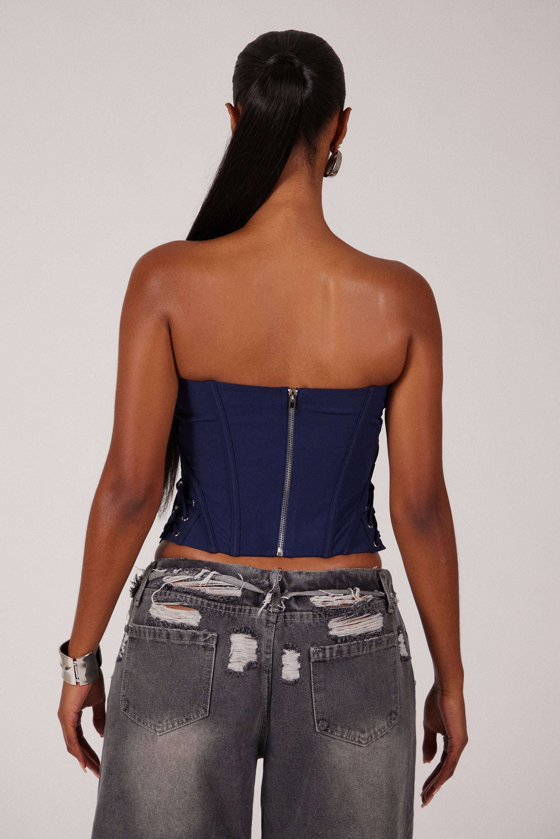 The Kayli Corset in Navy - Image 3