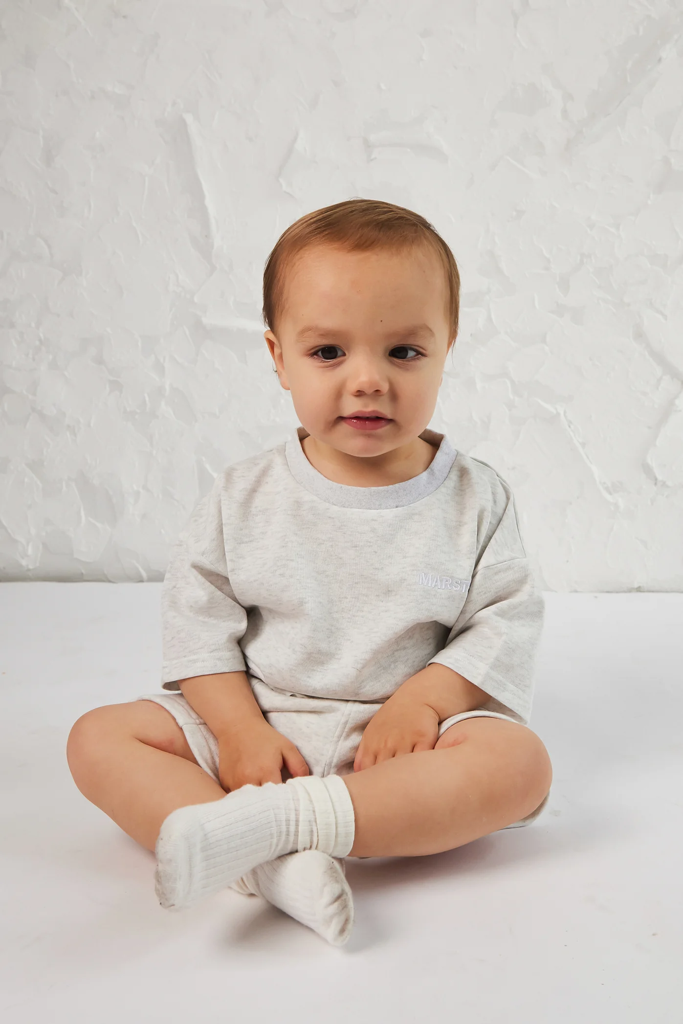 The Kids Essentials Jersey Tshirt in Marl Grey - Image 5