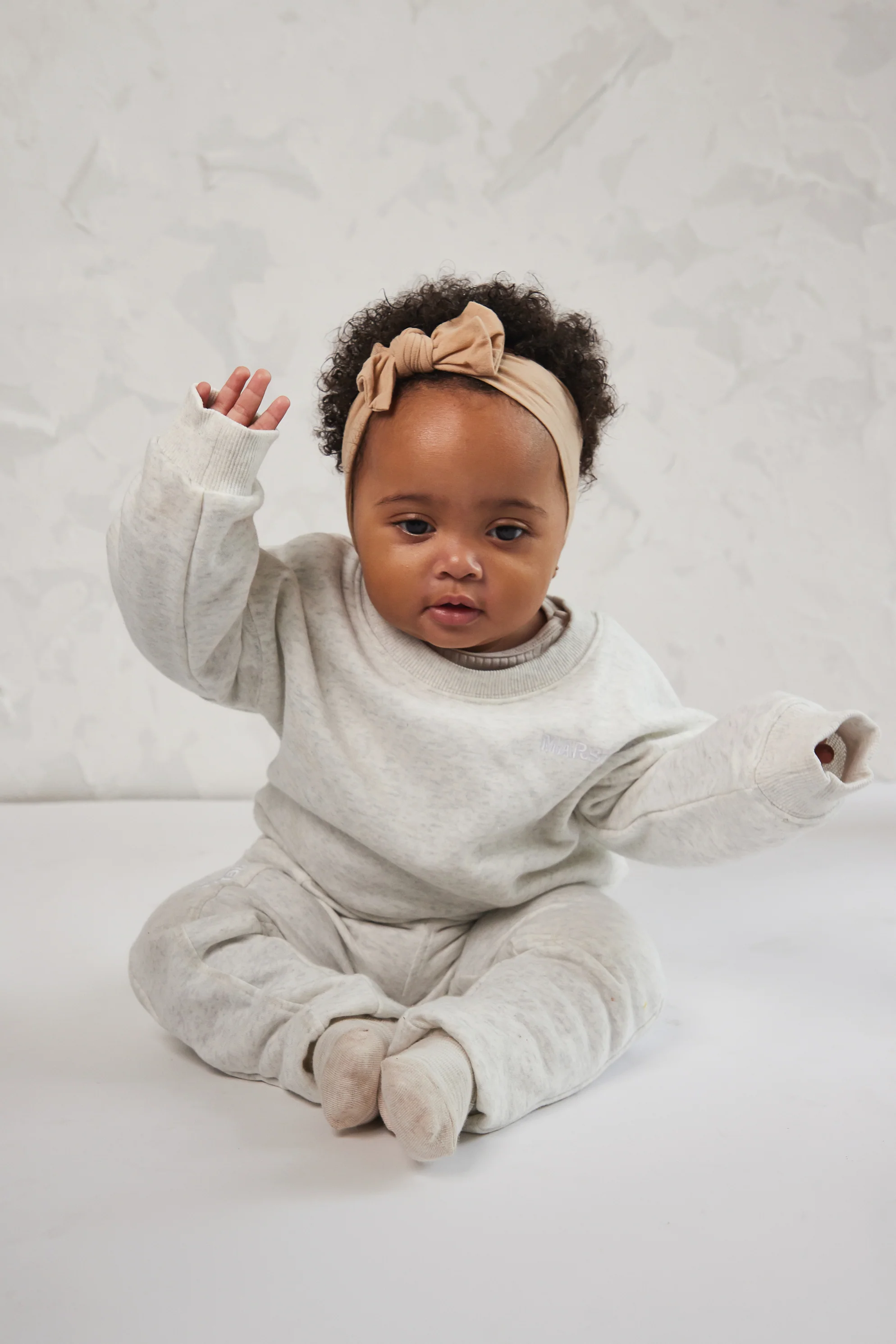 The Kids Essentials Joggers in Marl Grey - Image 2