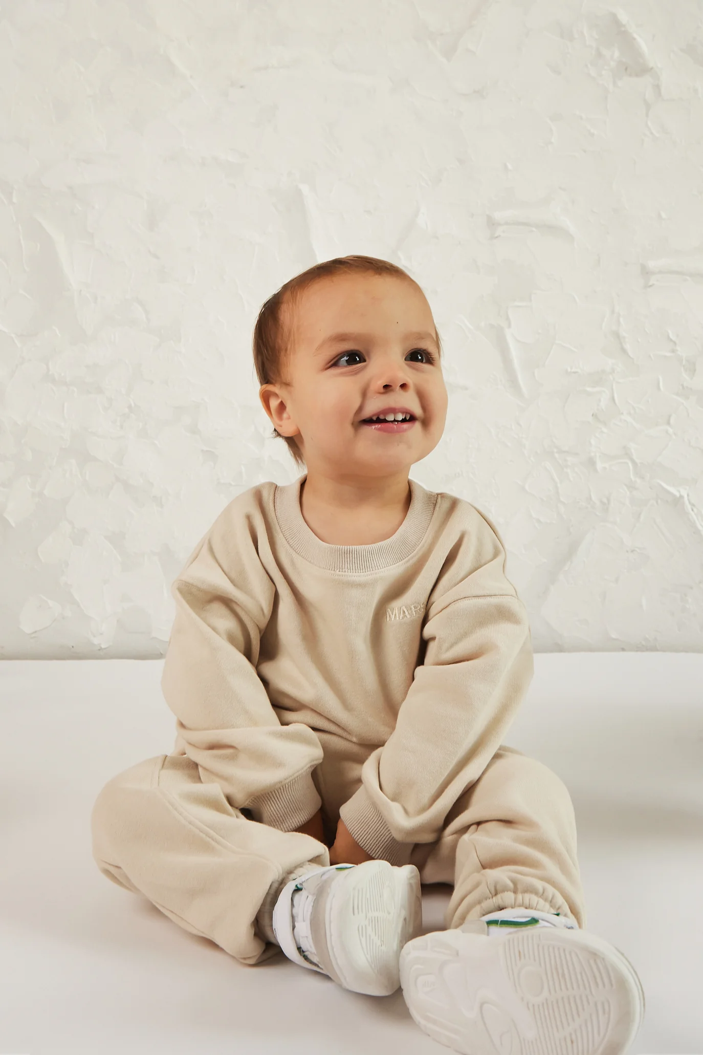 The Kids Essentials Sweater in Stone - Image 2