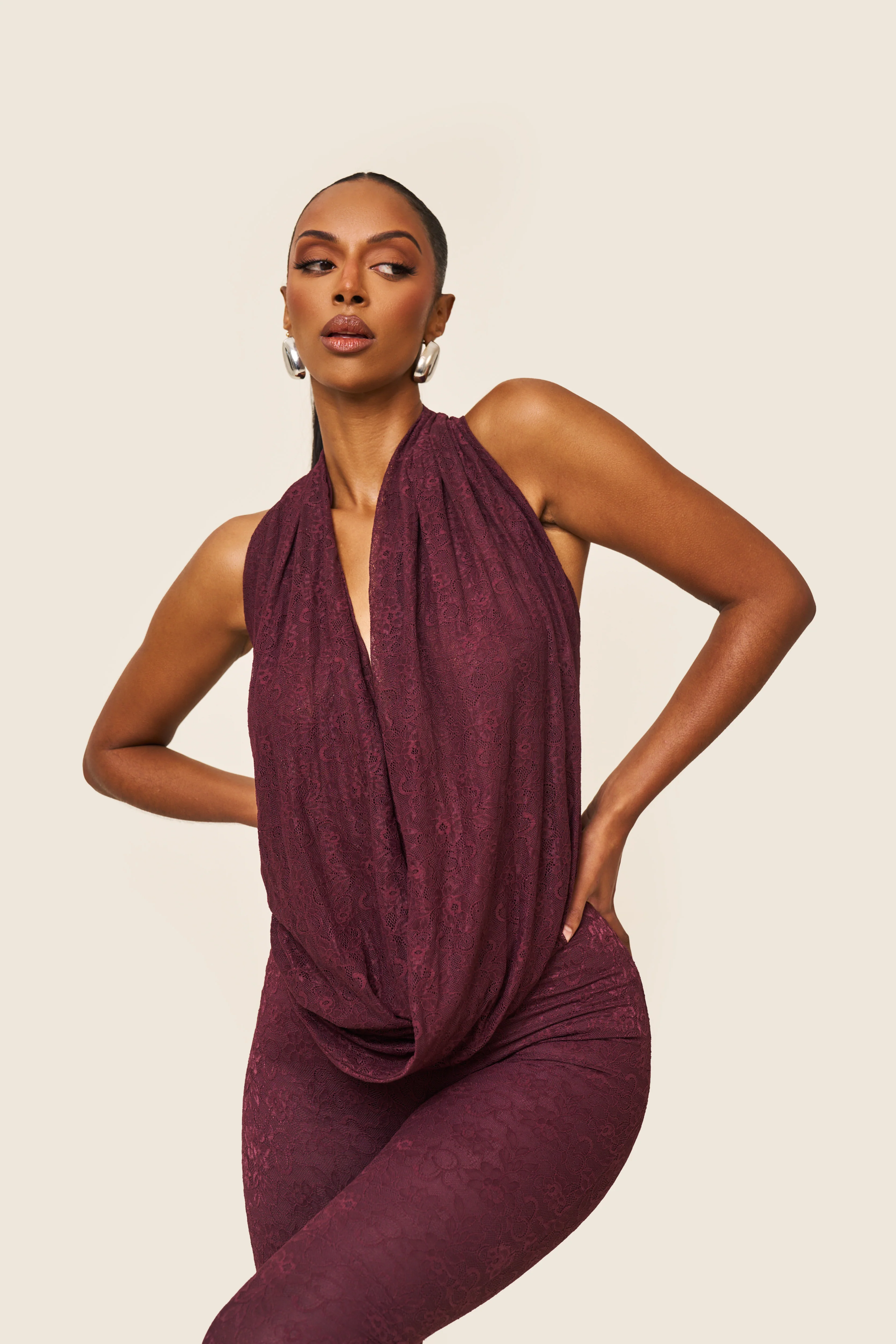 The Leia Top in Plum Lace - Image 10