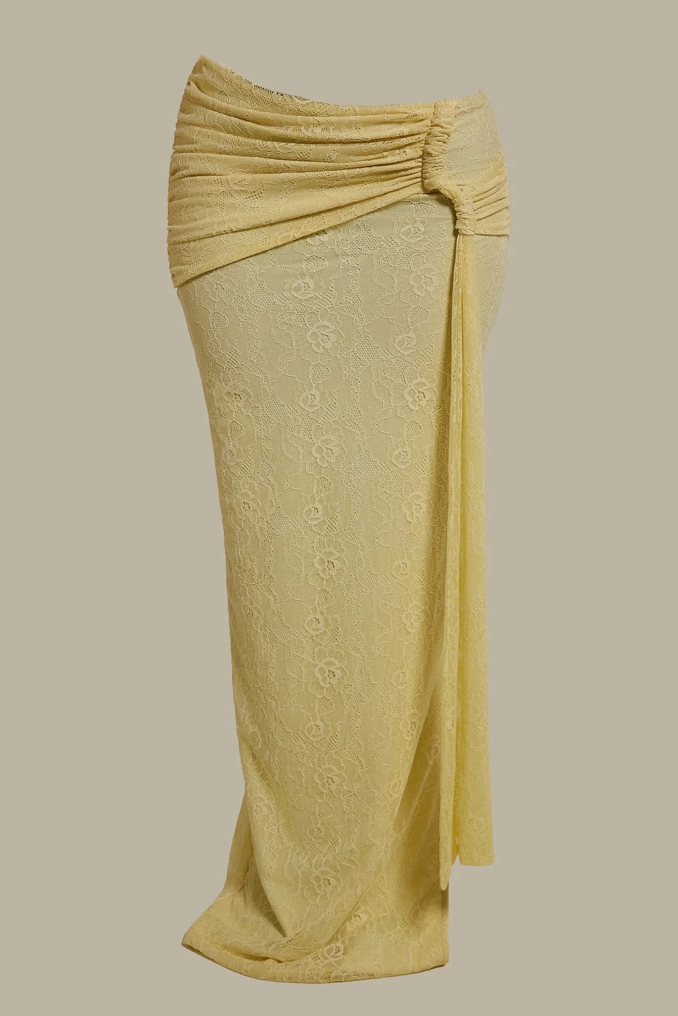 The Lexi Lace Maxi Skirt in Butter Yellow - Image 6