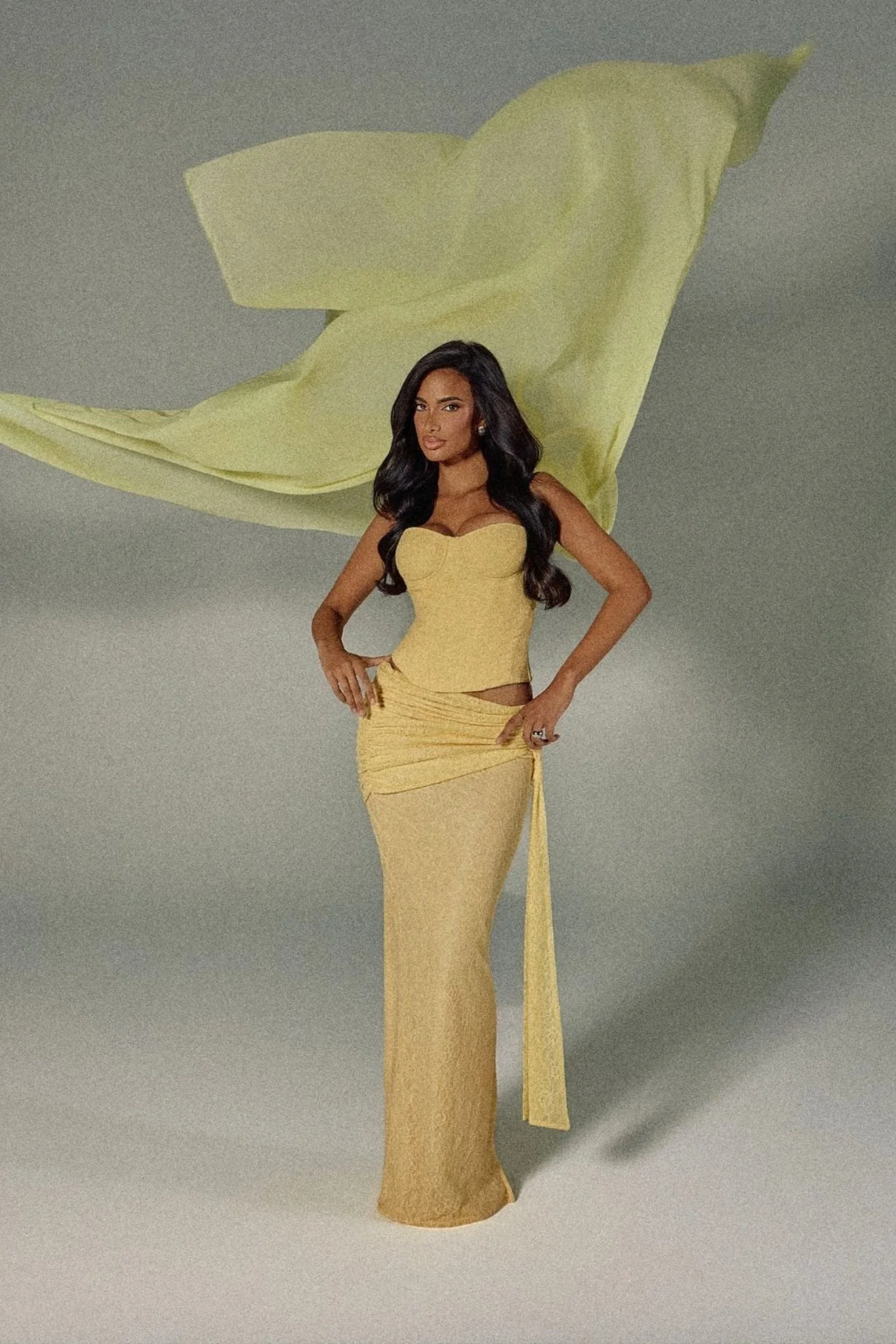 The Lexi Lace Maxi Skirt in Butter Yellow - Image 7