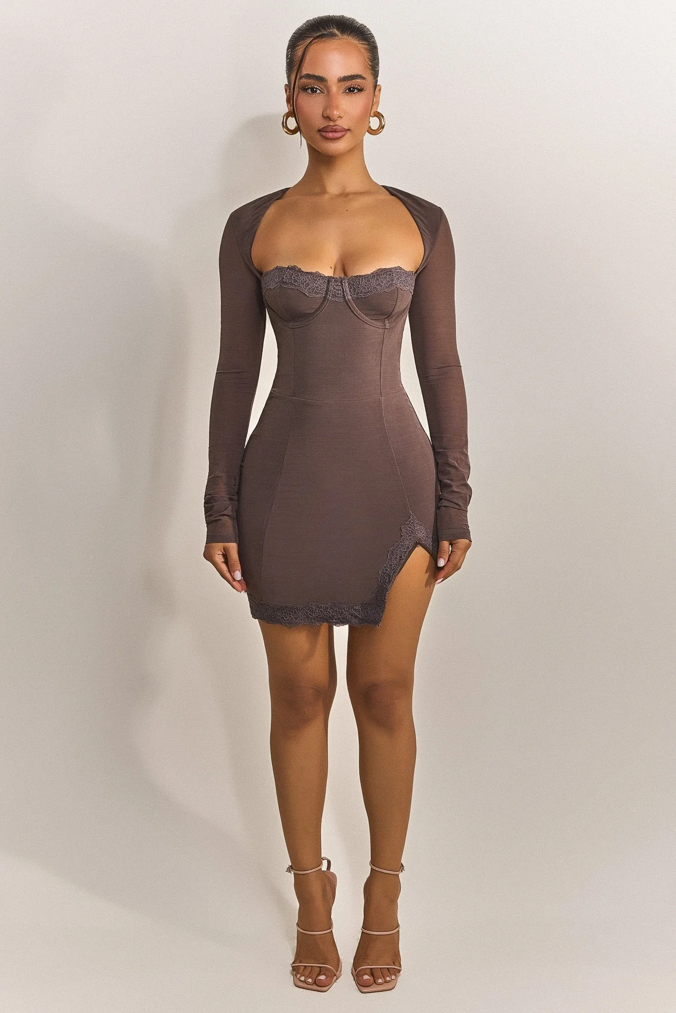 The Long Sleeve Bij Mini in Brown - Image 3