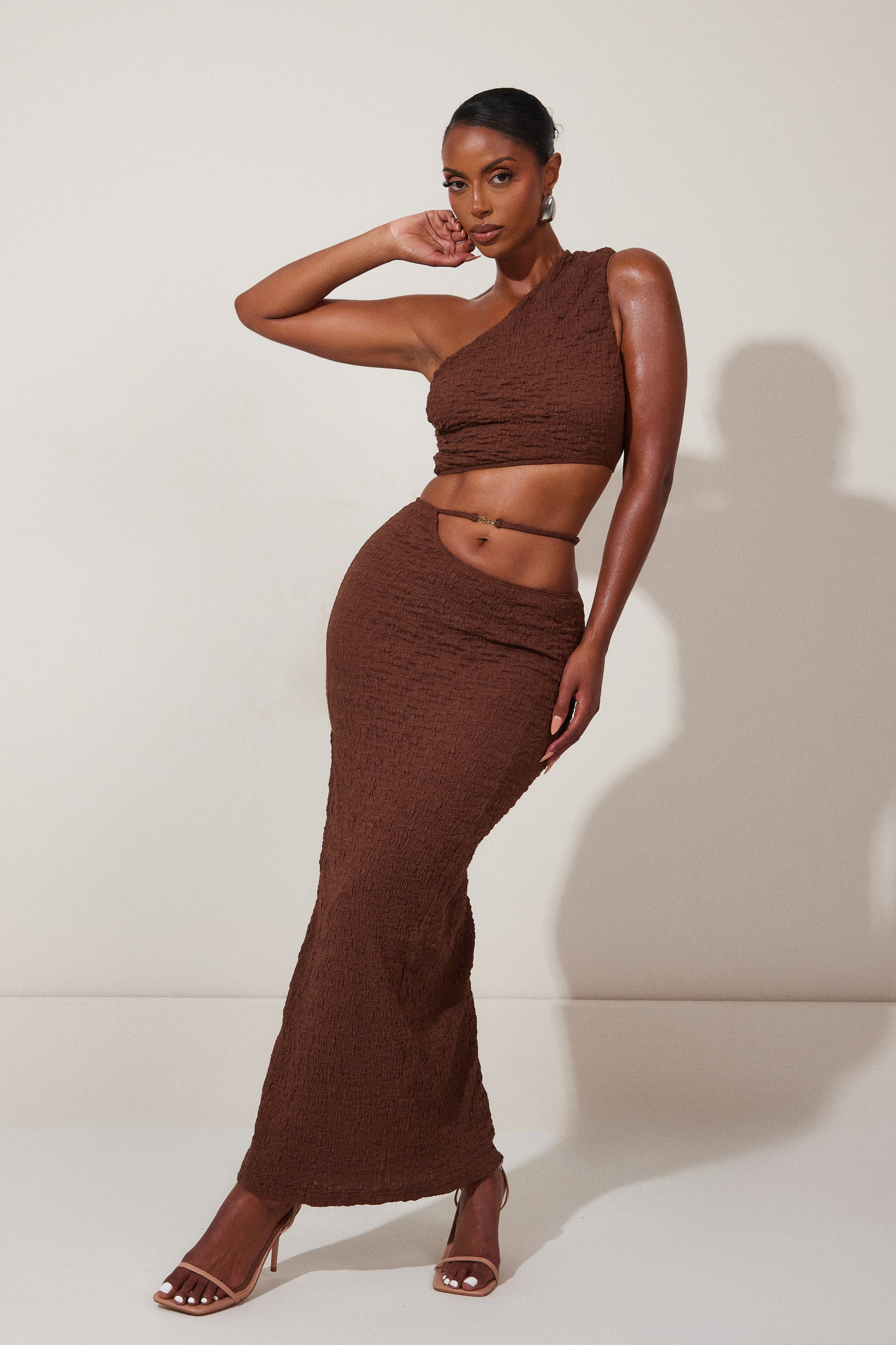 The Mars Detail Asymmetric Textured Set in Brown - Image 12