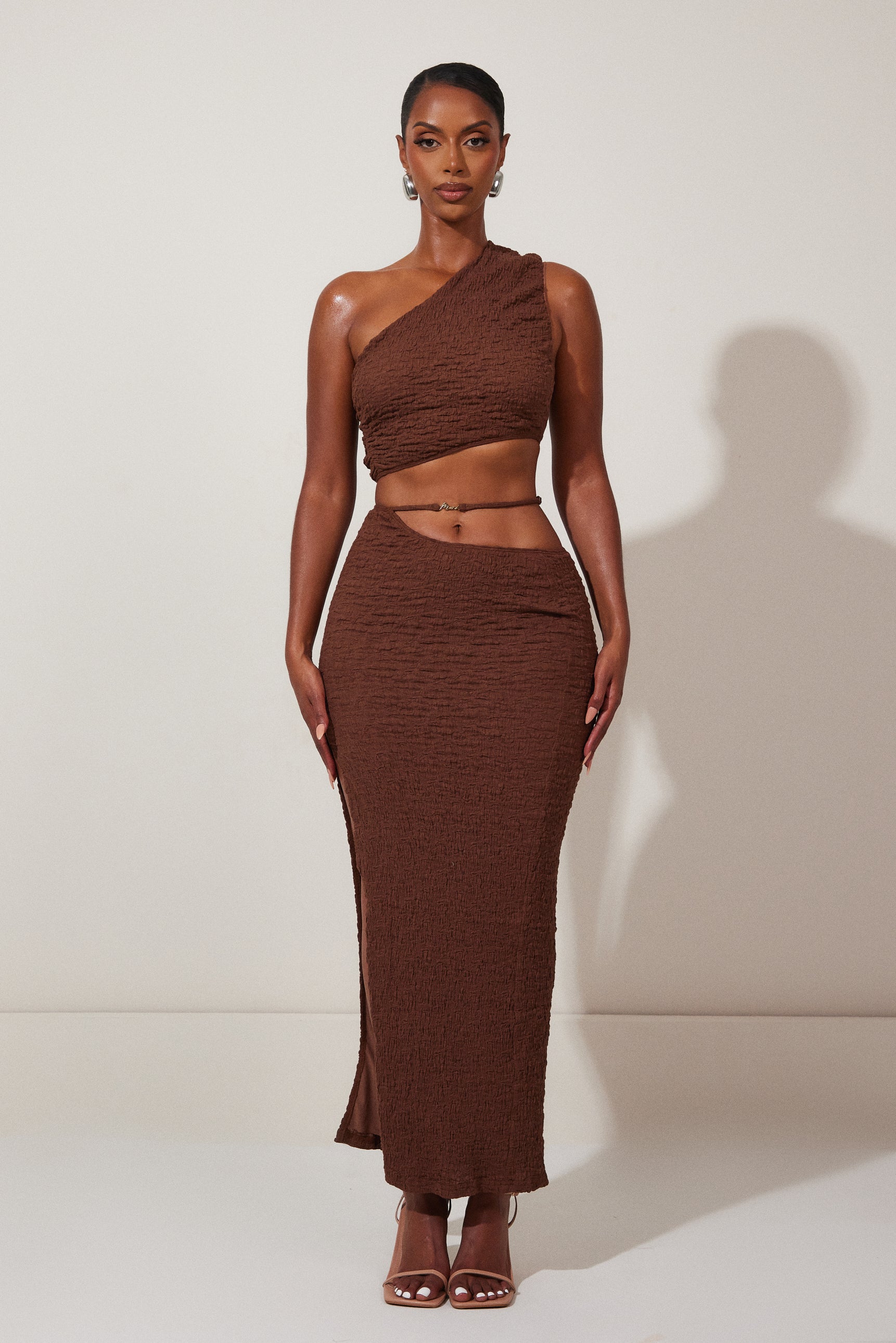 The Mars Detail Asymmetric Textured Set in Brown - Image 4